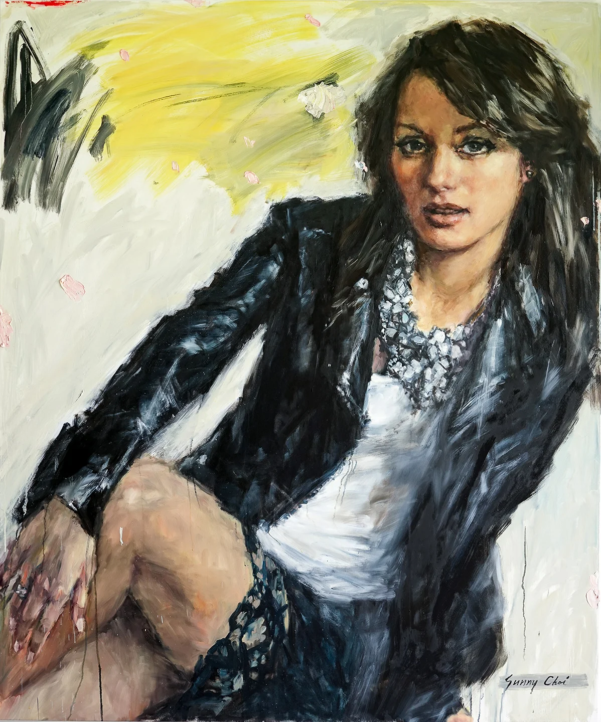 Sitting Pretty - 72 x 60 inches, oil and acrylic on canvas