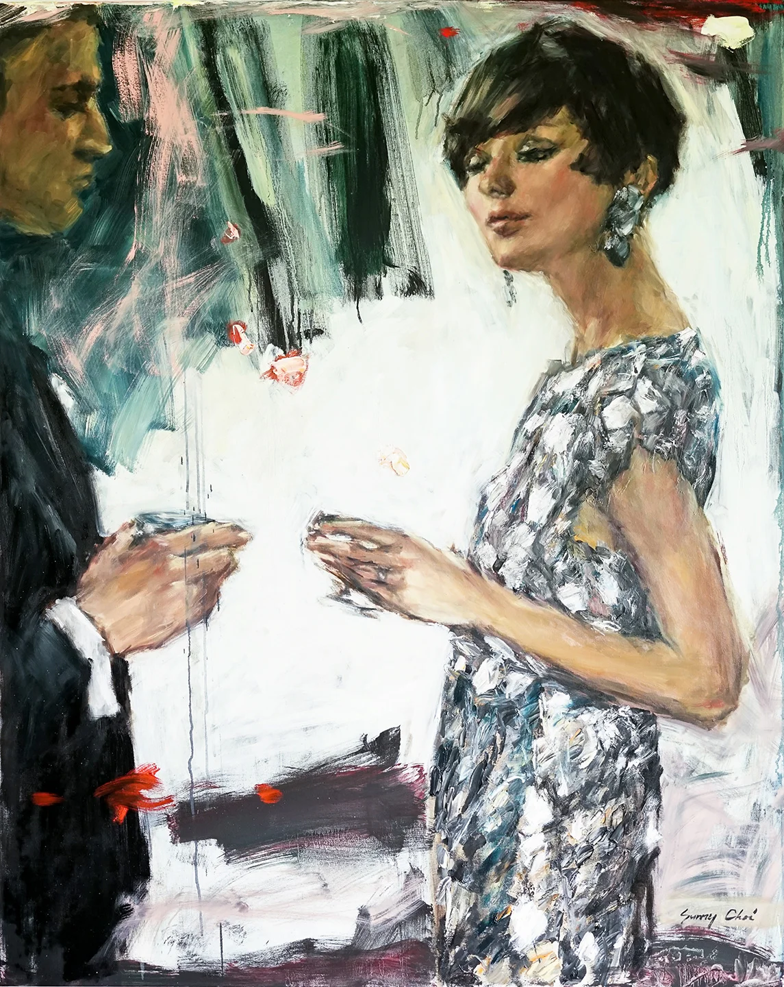 The Gossip - 48 x 40 inches, oil and acrylic on canvas