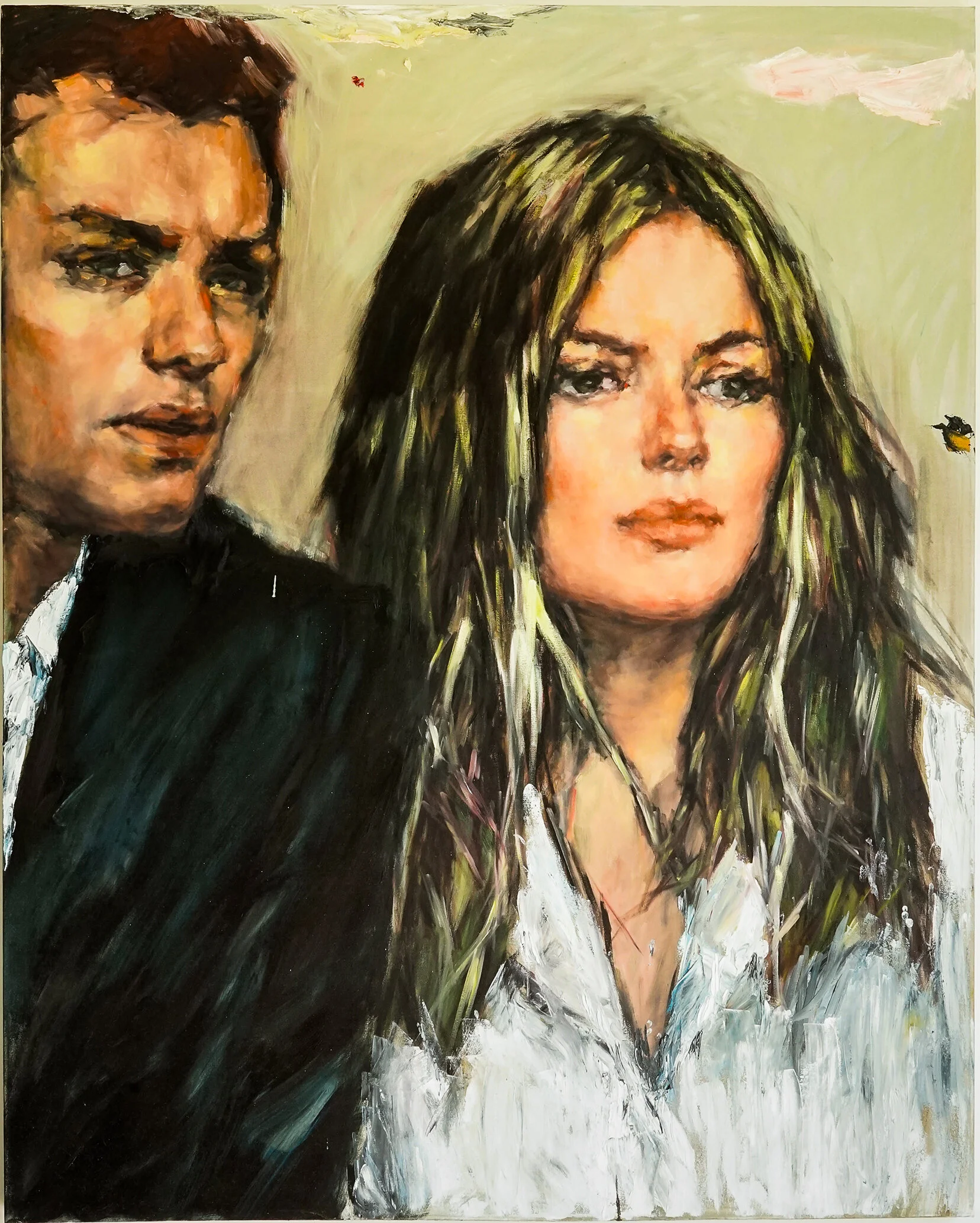 Couple A - 60 x 48 inches, oil and acrylic on canvas
