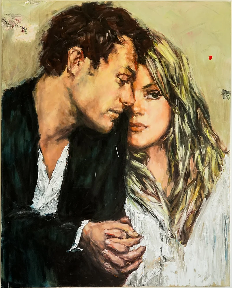 Couple B - 60 x 48 inches, oil and acrylic on canvas