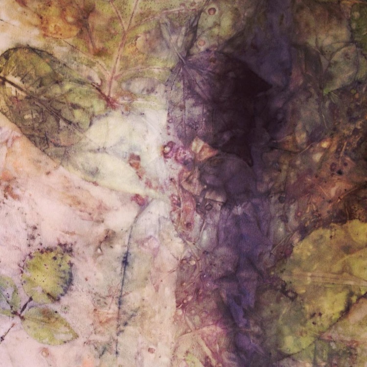 Rose Leaf ecoprint on Silk