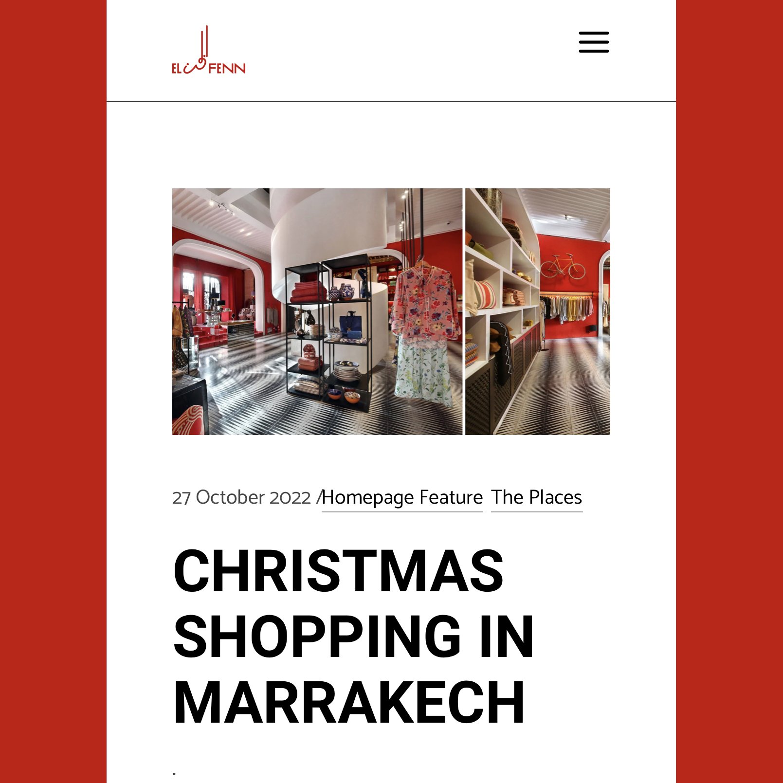 EL FENN BLOG - CHRISTMAS SHOPPING 