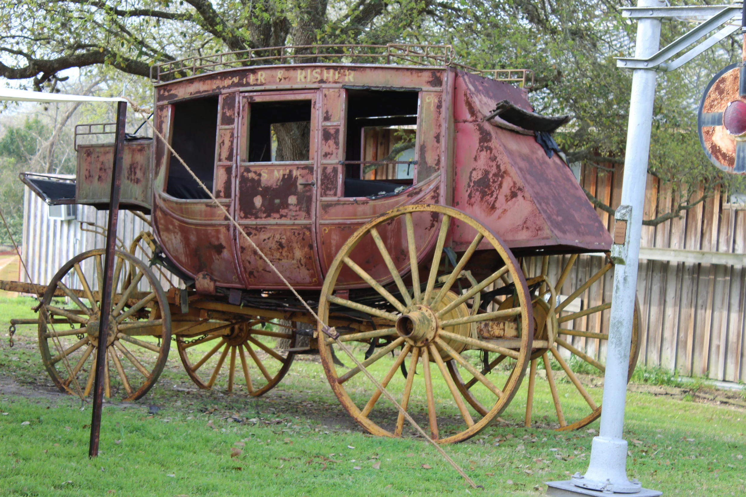  After arriving by train&nbsp;in Burton, Texas&nbsp; you could connect with the stagecoach &nbsp;going to&nbsp;La Grange, Bastrop, Austin, San Marcos, New Braunfels and San Antonio.&nbsp;  