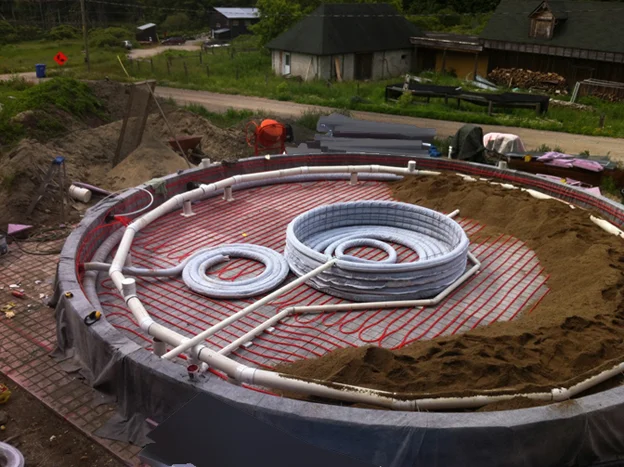 The design enables multiple renewables technologies that are integrated into the foundation. Thermal electric storage (grey water) &amp; sanitation processing fits seamlessly into this smart building platform strategy.