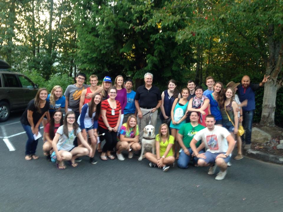 Clark Roberts and his friends at Eastside Christian Fellowship after Clarks message "Life is a Puzzle - What are you Doing with the Pieces".