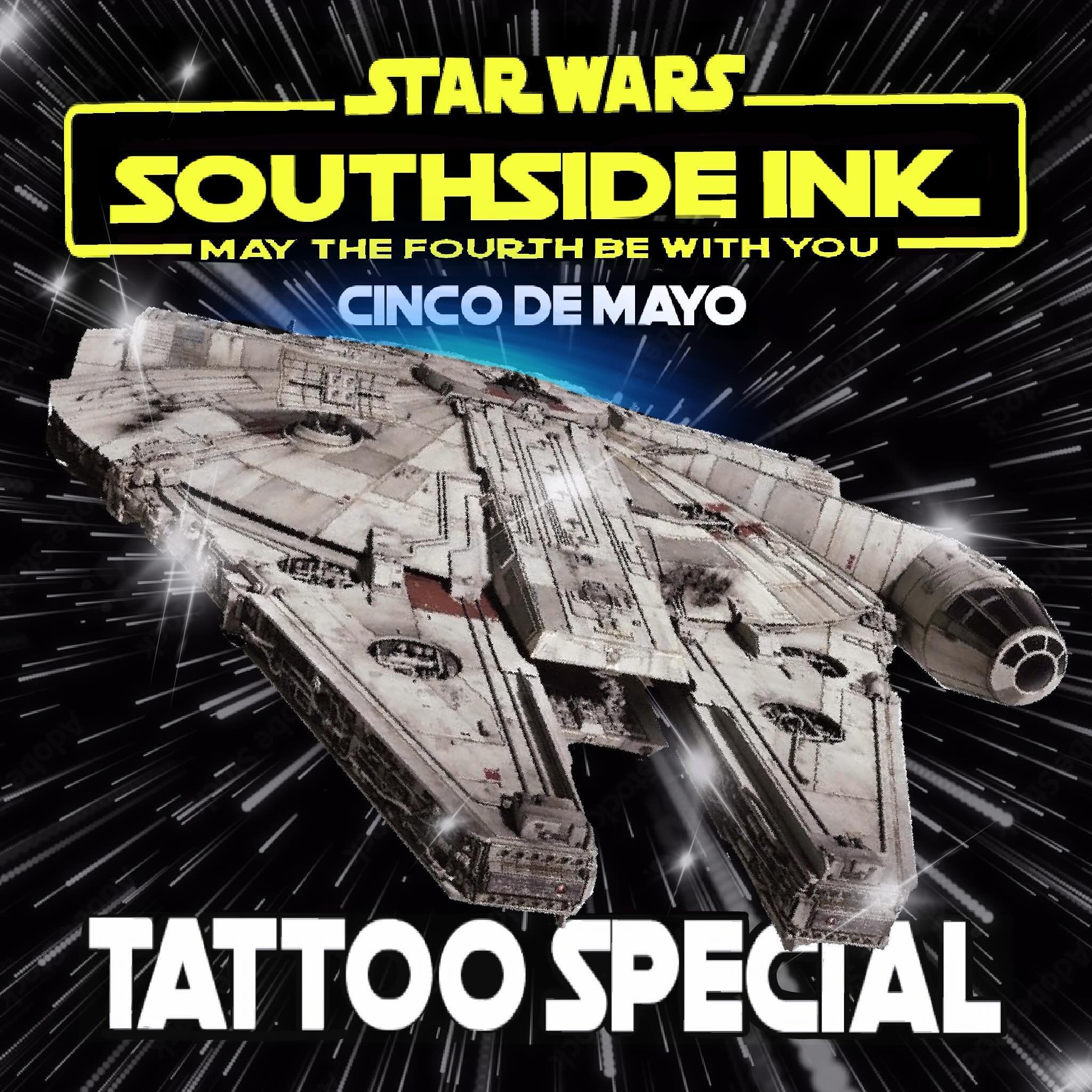 Feel the force with a shot of tequila!
May 4 &amp; 5, any STAR WARS / MEXICAN related imageries starting at $100.00 Have fun with your tattoos.

#tattoo #tattoos #tattooed #tattooartist #tattooart #tattoolife #tattooed girls #instatattoo #tattooing #
