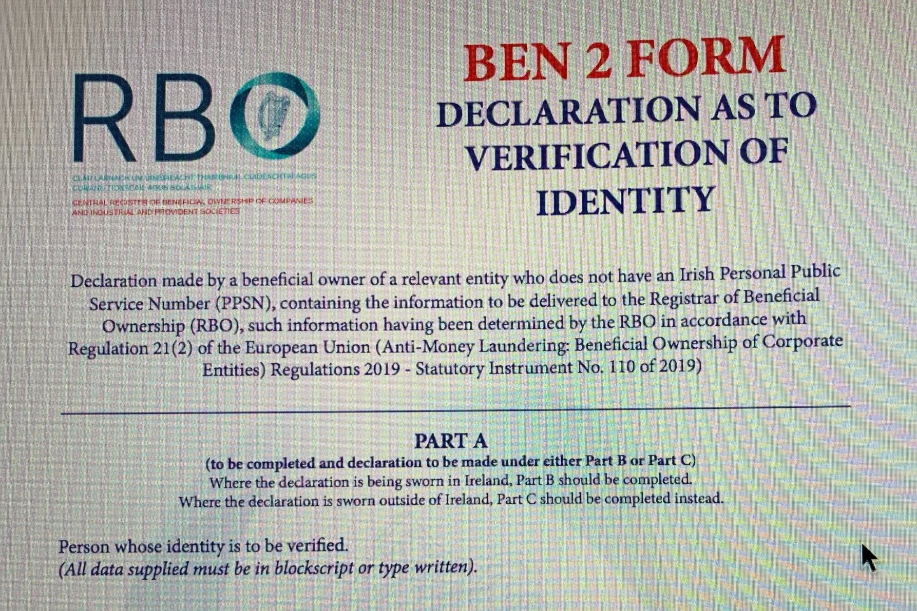 Do you need a notary to notarise a BEN2 Form?
