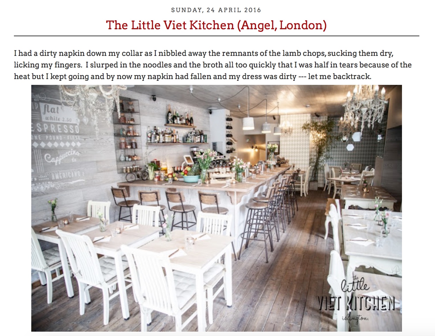 The team at Happy Belly swung by and enjoyed a delicious feast with us recently, check out their review! http://happyxbelly.blogspot.com/2016/04/the-little-viet-kitchen-angel-london.html