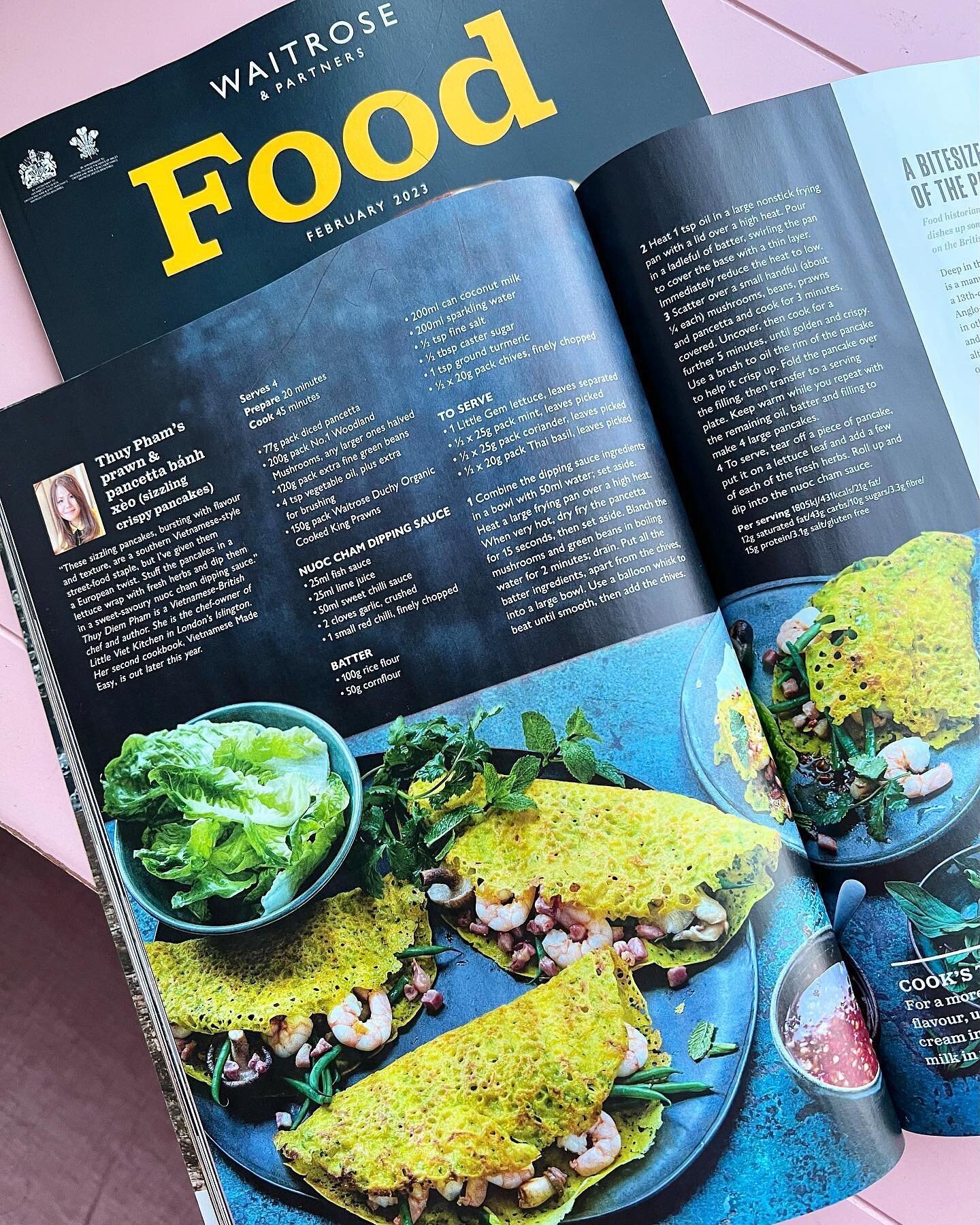 💥 HURRY!!!💥 Everyone in the UK, go get a copy of WAITROSE Feb magazine. You&rsquo;re in for a treat with @chef_thuy_pham&rsquo;s #b&aacute;nhx&egrave;o recipe! 🥞 @waitrose @waitrosepr 
-
-
-
Credits to the amazing team below 💚
-
Photograph: @jona