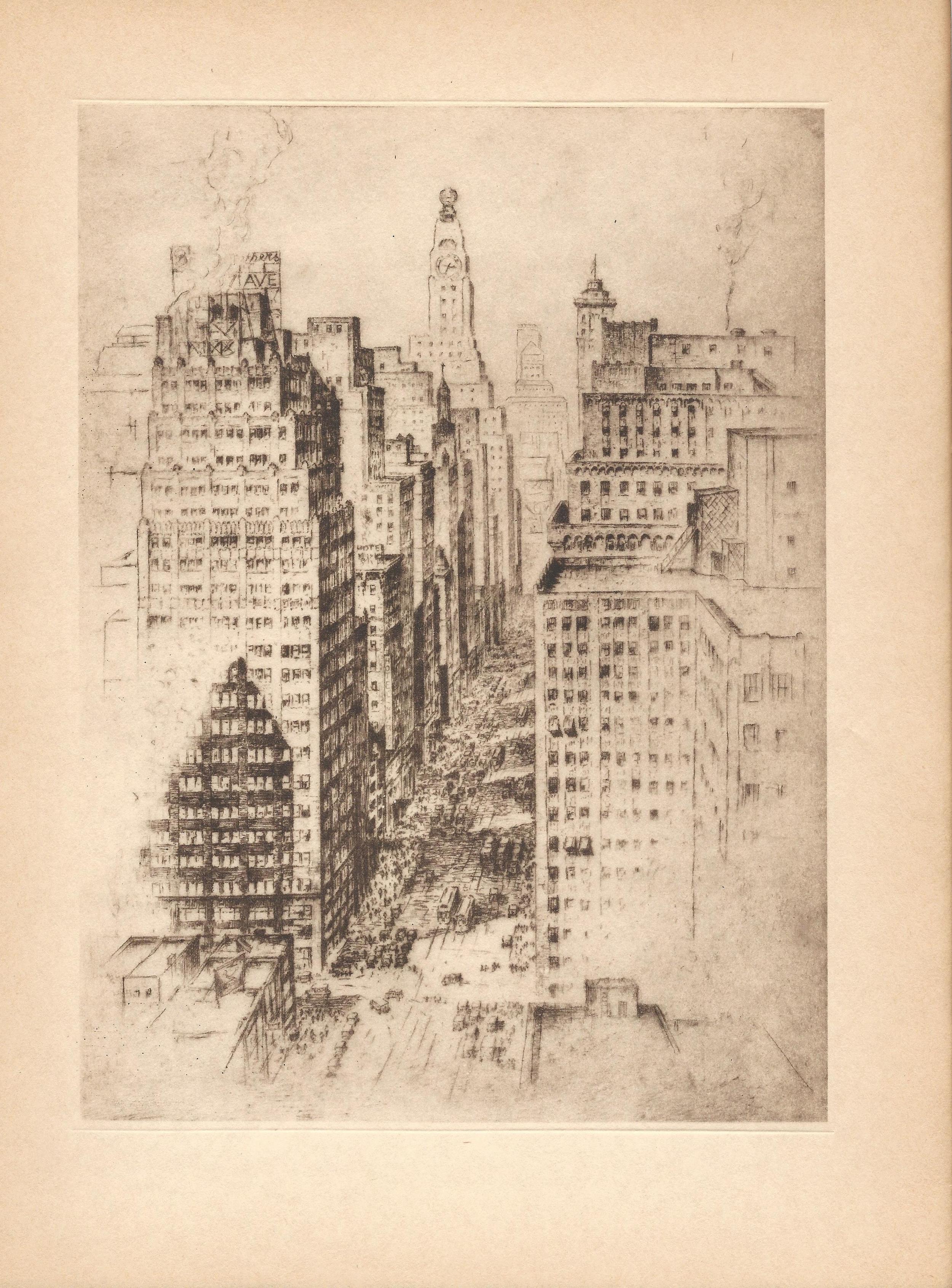 seventh avenue canyon anton shutz new york etching