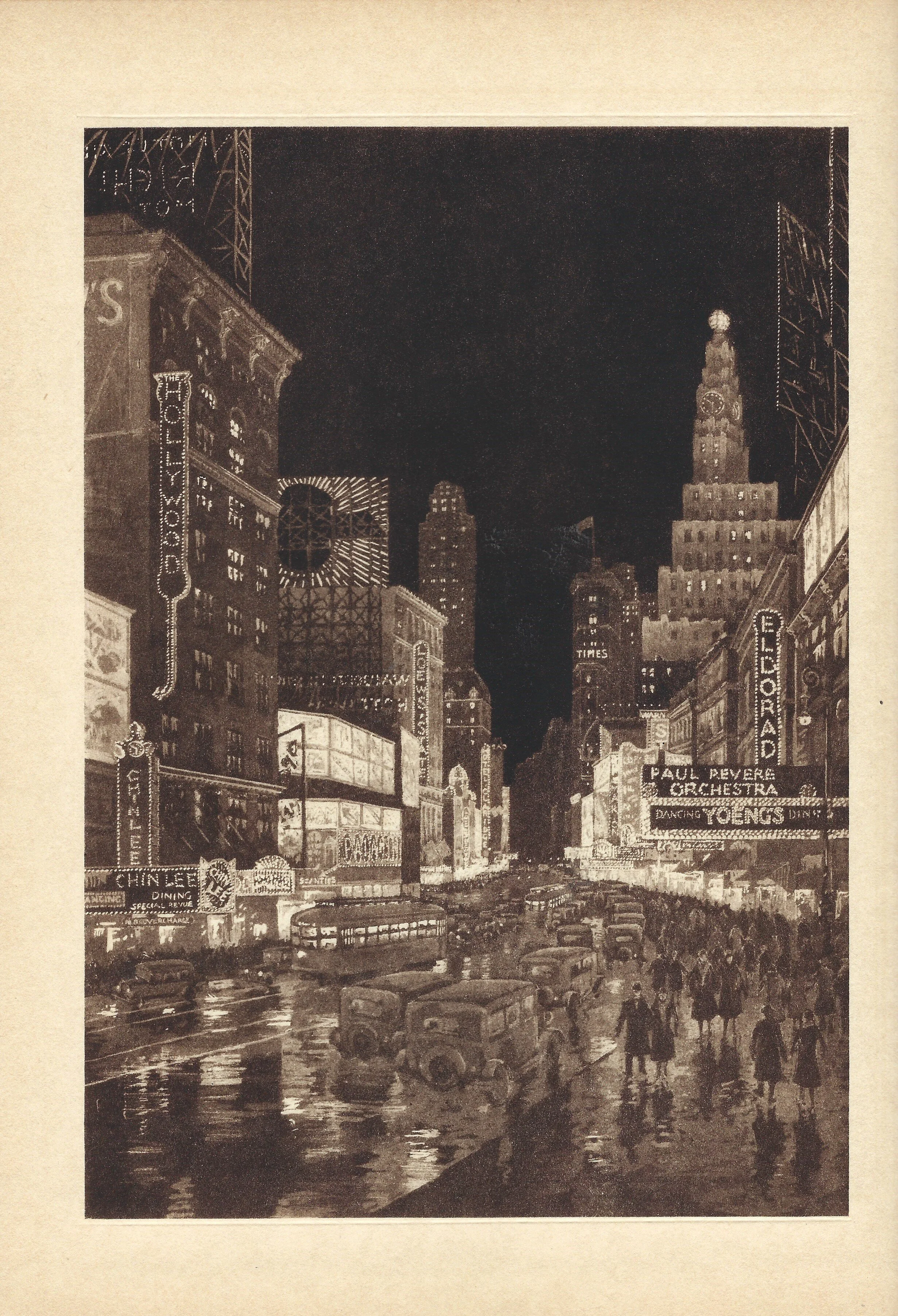 Times Square Great White Way Anton Schutz 1939