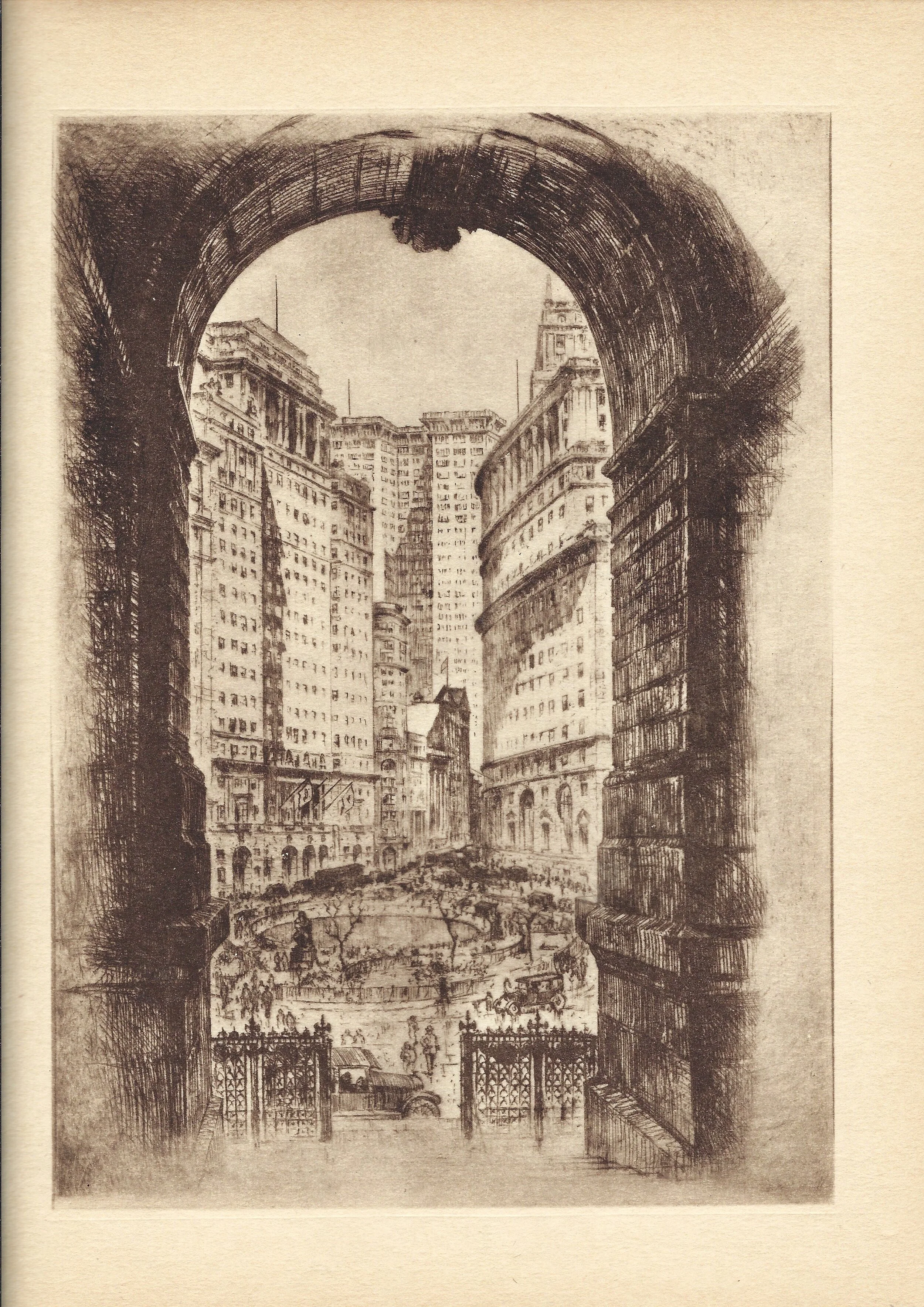 Bowling Green Schutz New York Etchings 1929