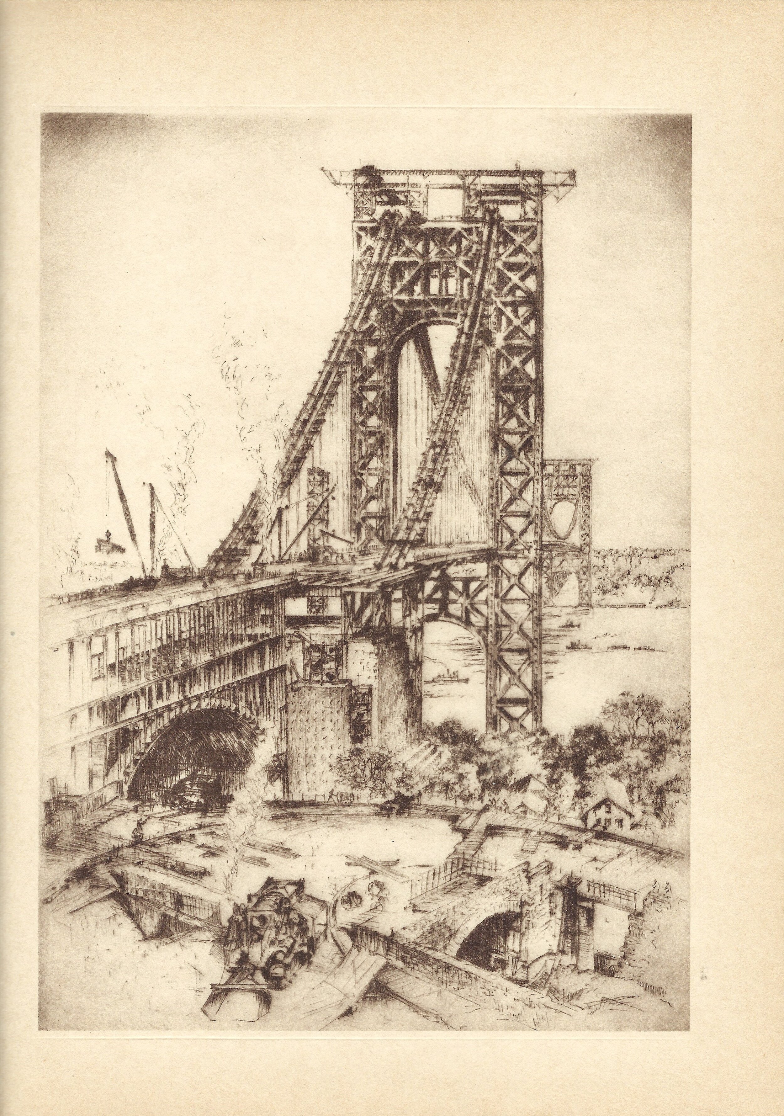 George Washington Bridge - Anton Schutz New York Etchings