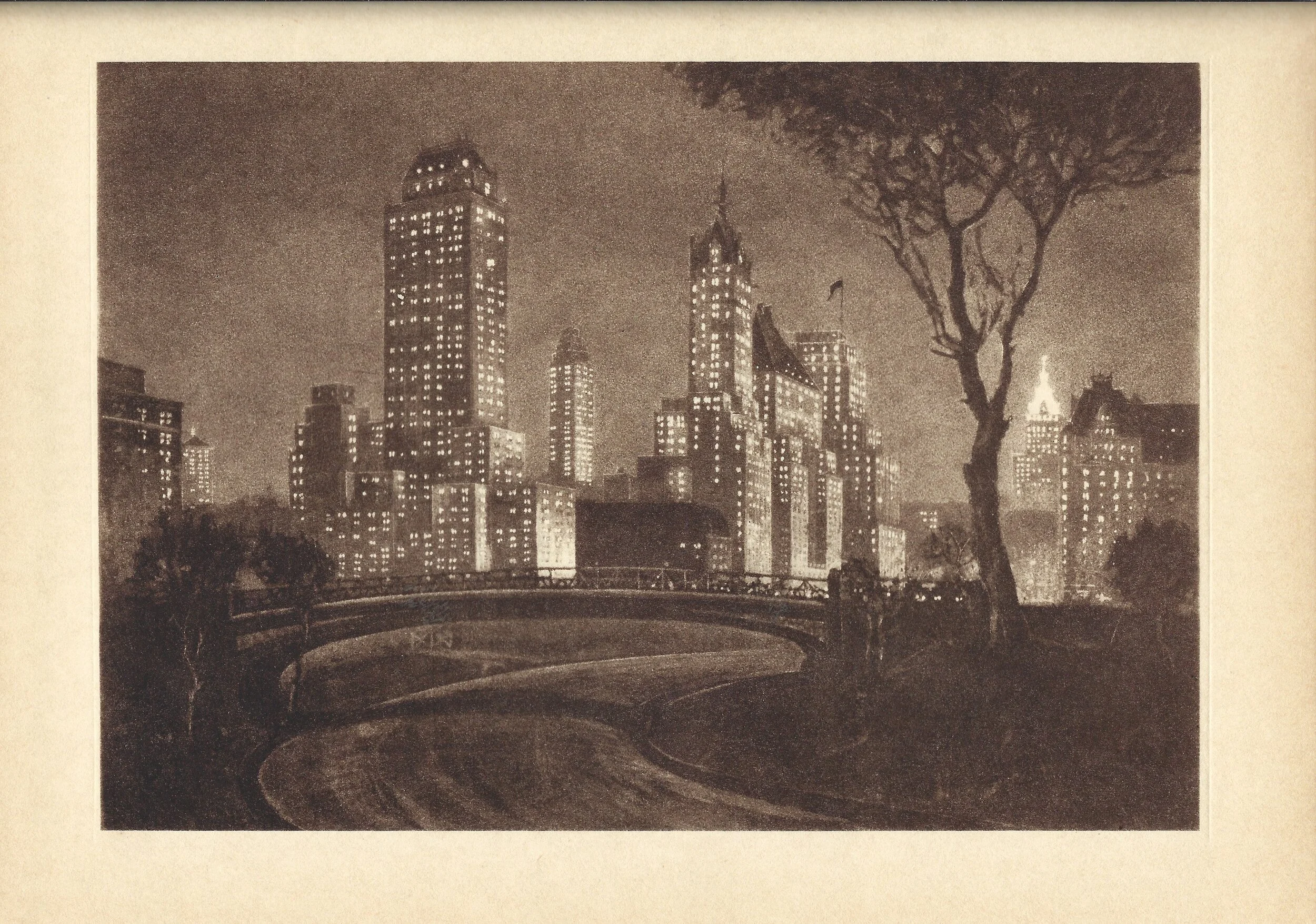 Plaza Lights Hotel Central Park Schutz Etchings New York