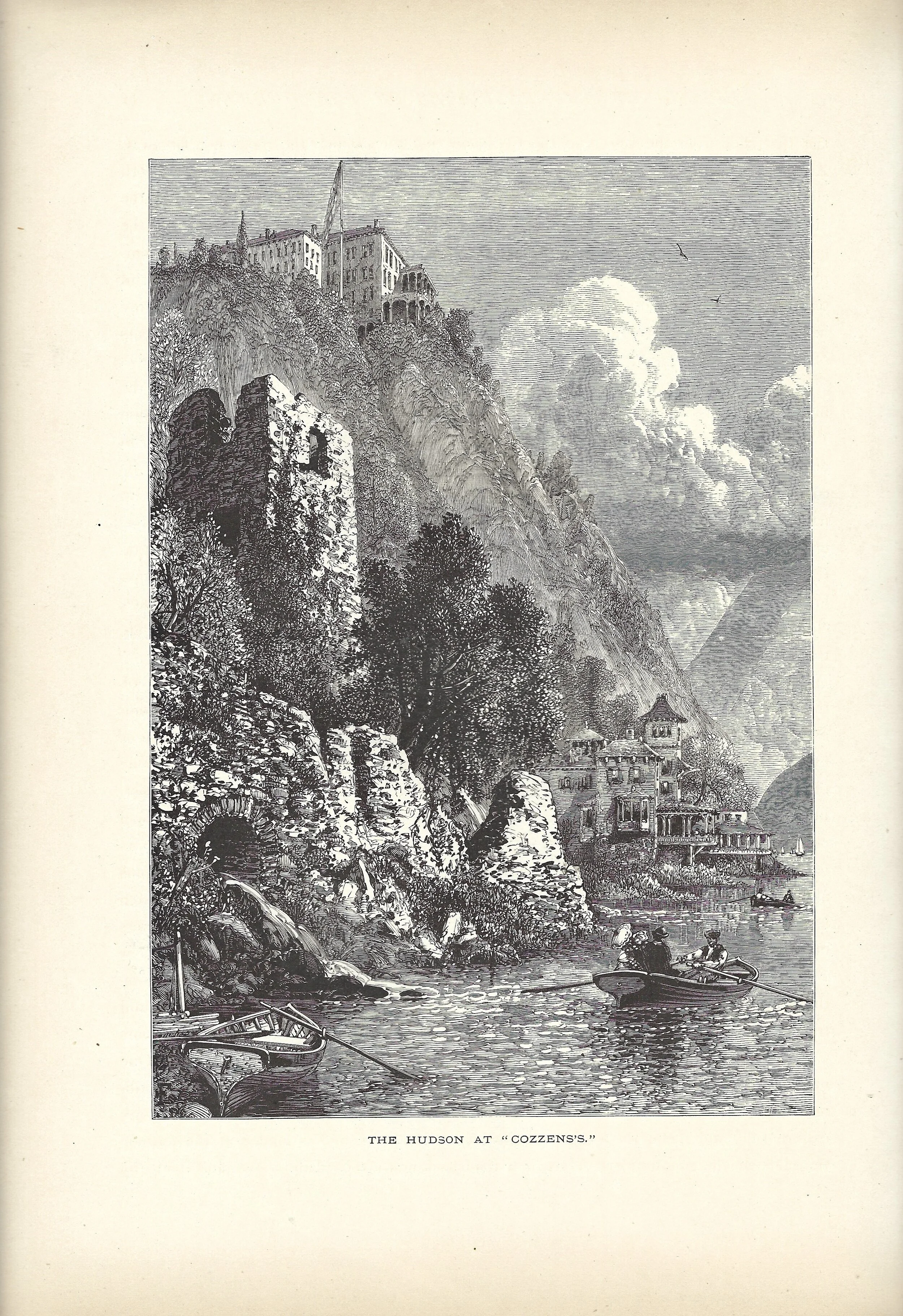 Great Falls of the Ausable Adirondacks Picturesque America Wood Engraving 1874