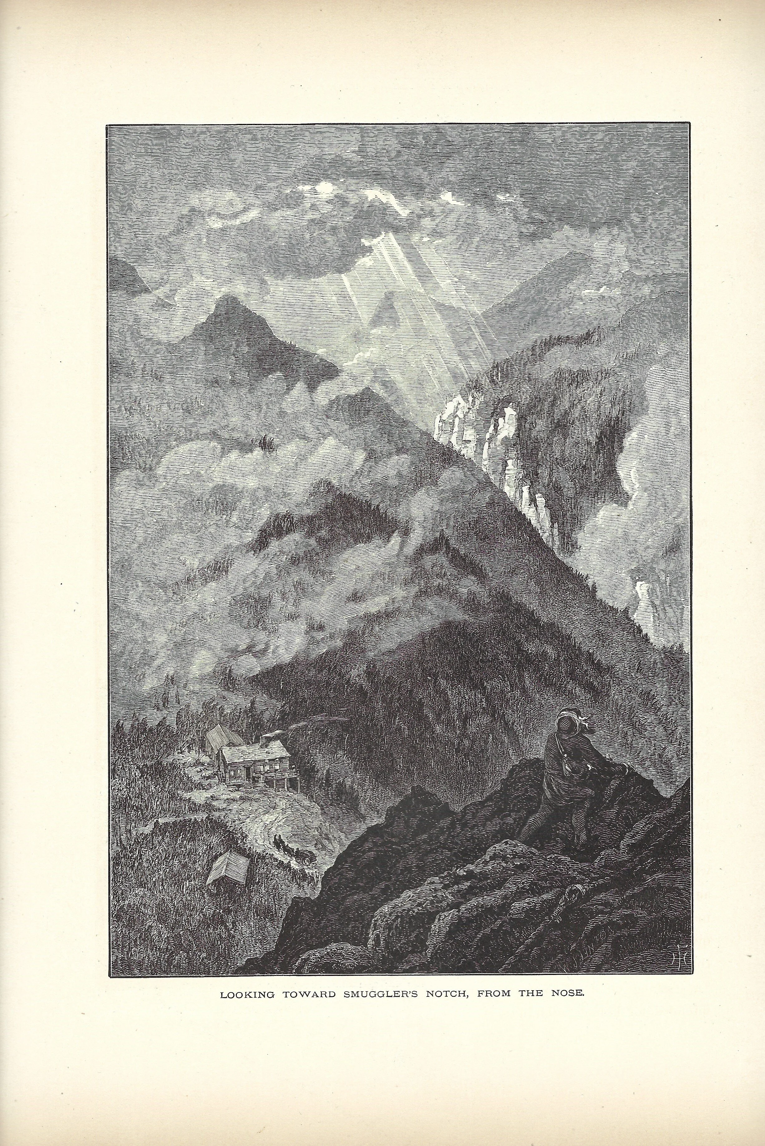 Vermont Smuggler's Notch Picturesque America Wood Engraving