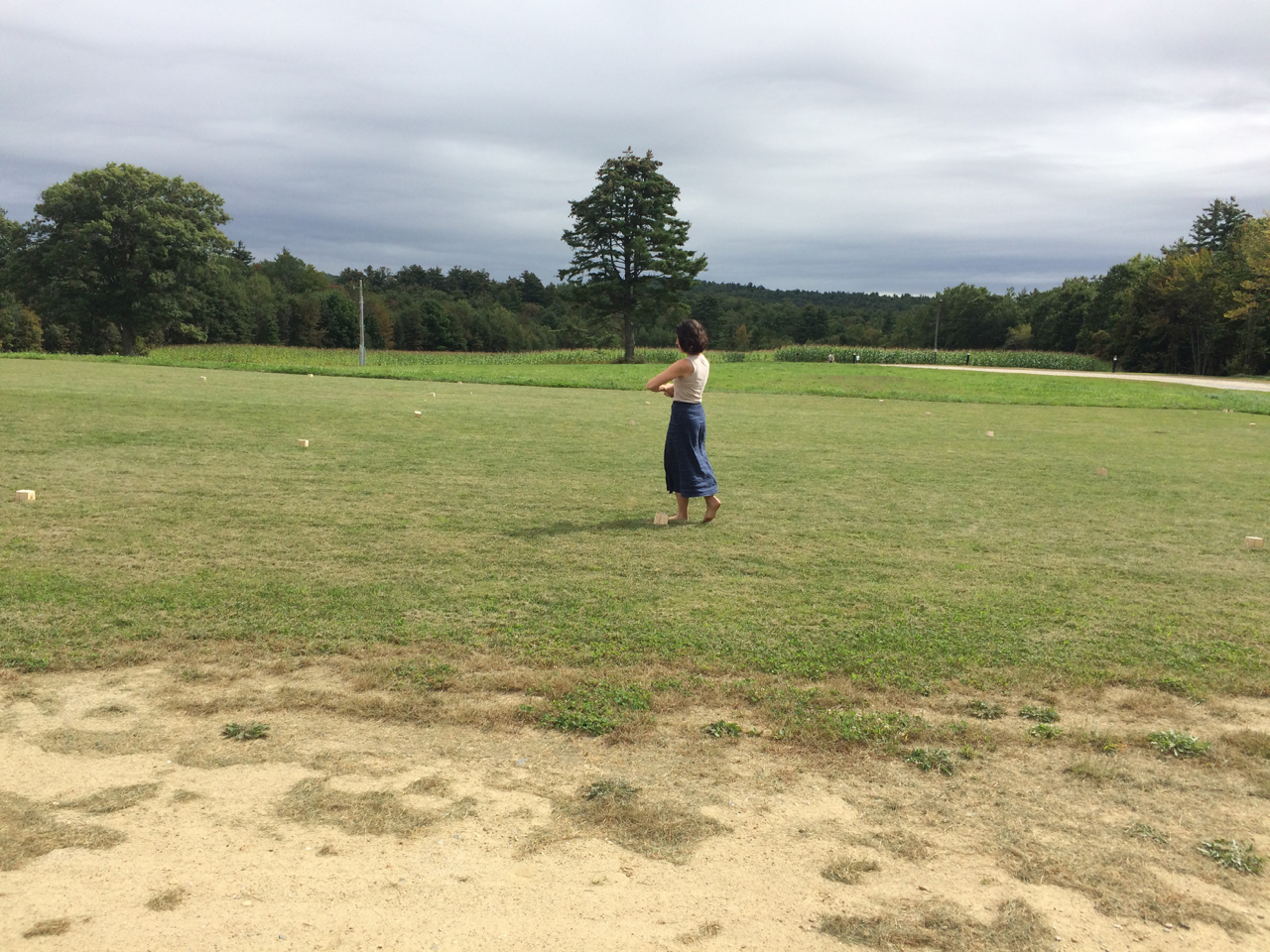 Outstanding in her field - dancing among sound boxes provided by our friends Danny Clay, Peter Ferry, and Amy Zhang, also in residence