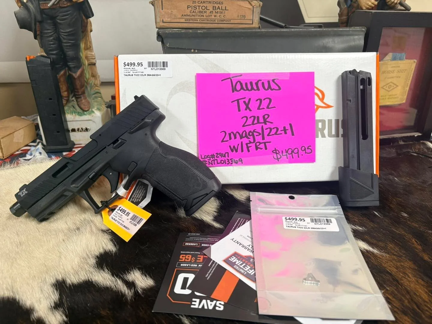 Taurus TX22 .22LR FRT Bundle 🎯
$499.95 💰

Brand new Taurus TX22 package, one of the most popular and difficult to source rimfire handguns on the market! 💥 This complete kit comes bundled with a factory-threaded barrel, an extended 22-round magazin