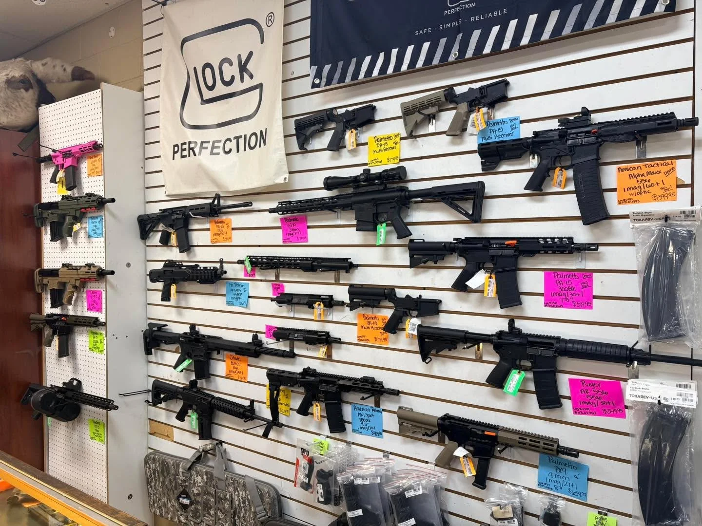 NEW INVENTORY WALL RESTOCK 🎯
Starting as low as $399.95 💰

Many options added to the wall today! We have brand new AR pistols starting as low as $399.95. We are also fully stocked with AR receivers, uppers, build kits, 60-round magazines in 5.56 an