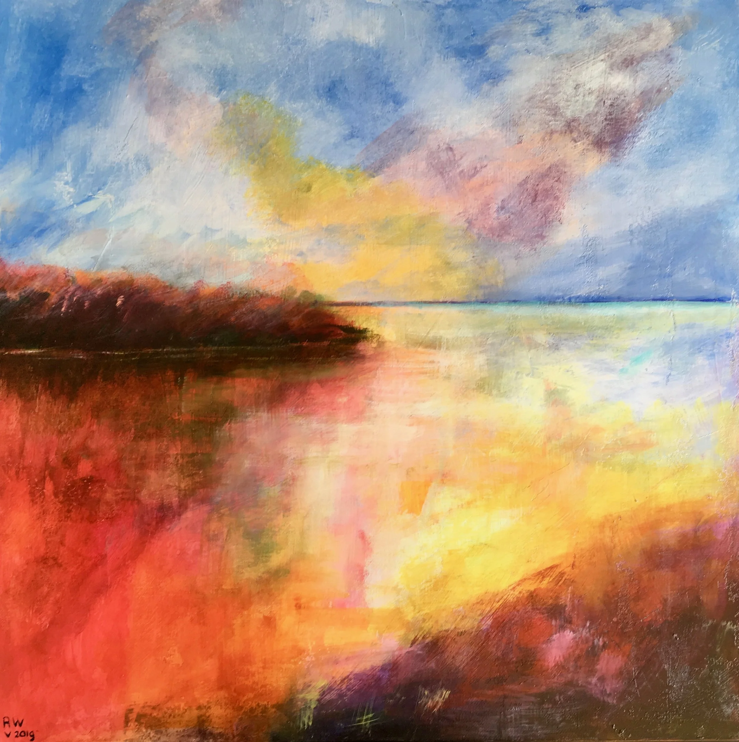 Breeze | 50 x 50 cm 3 D | Mixed Media on canvas | 2019 (sold)