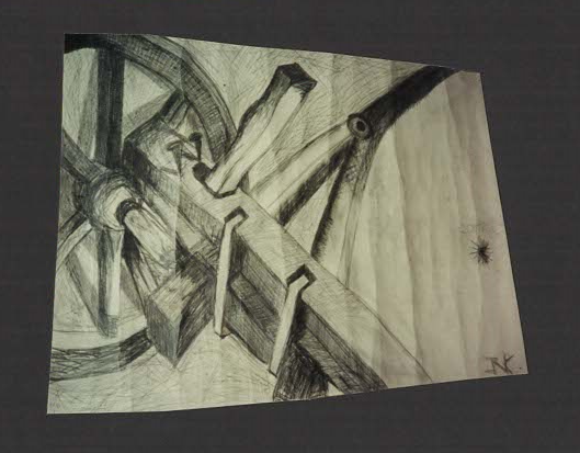 Charcoal and pencil on card stock.