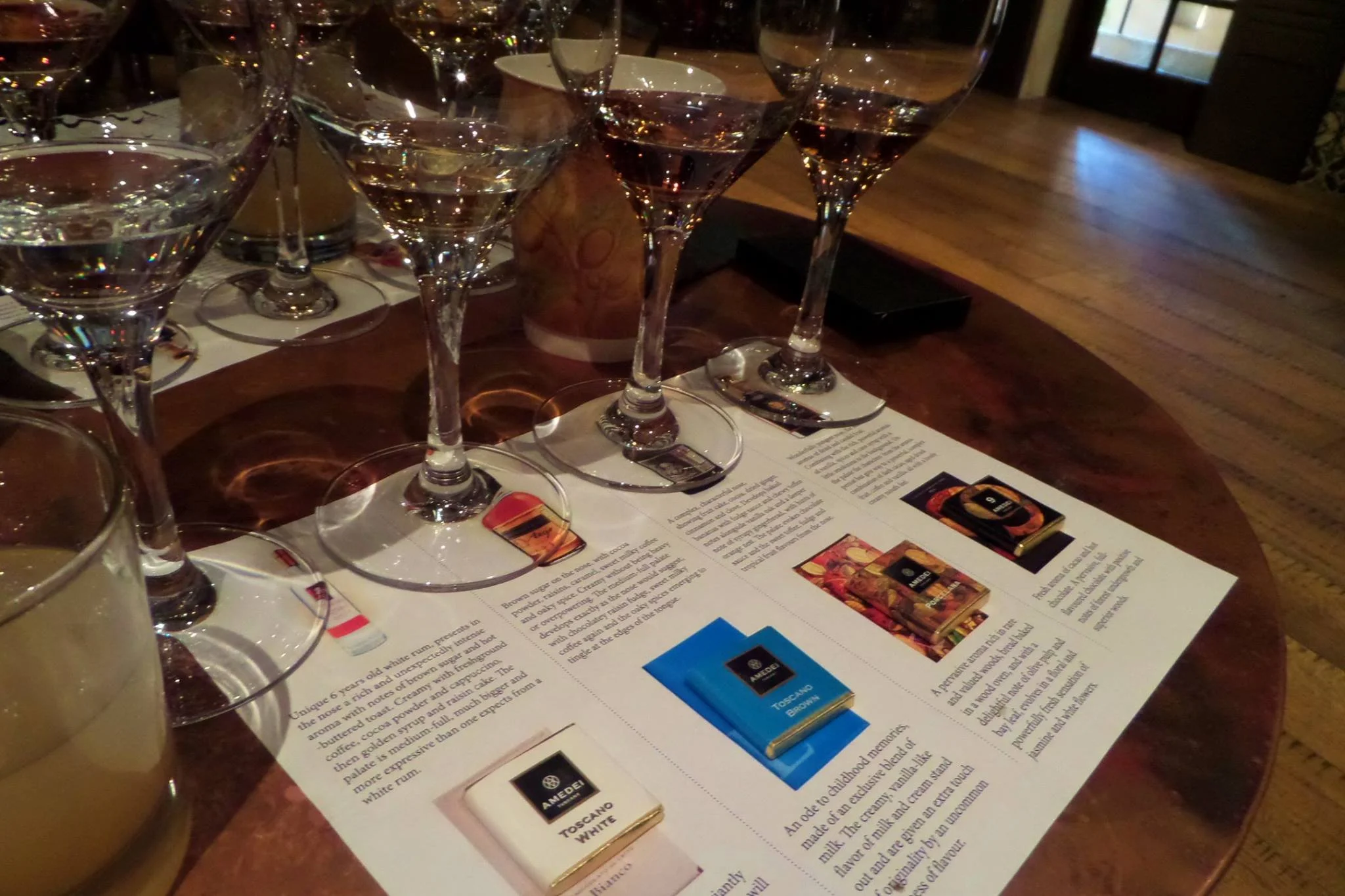 Rum and Amedei chocolate pairings