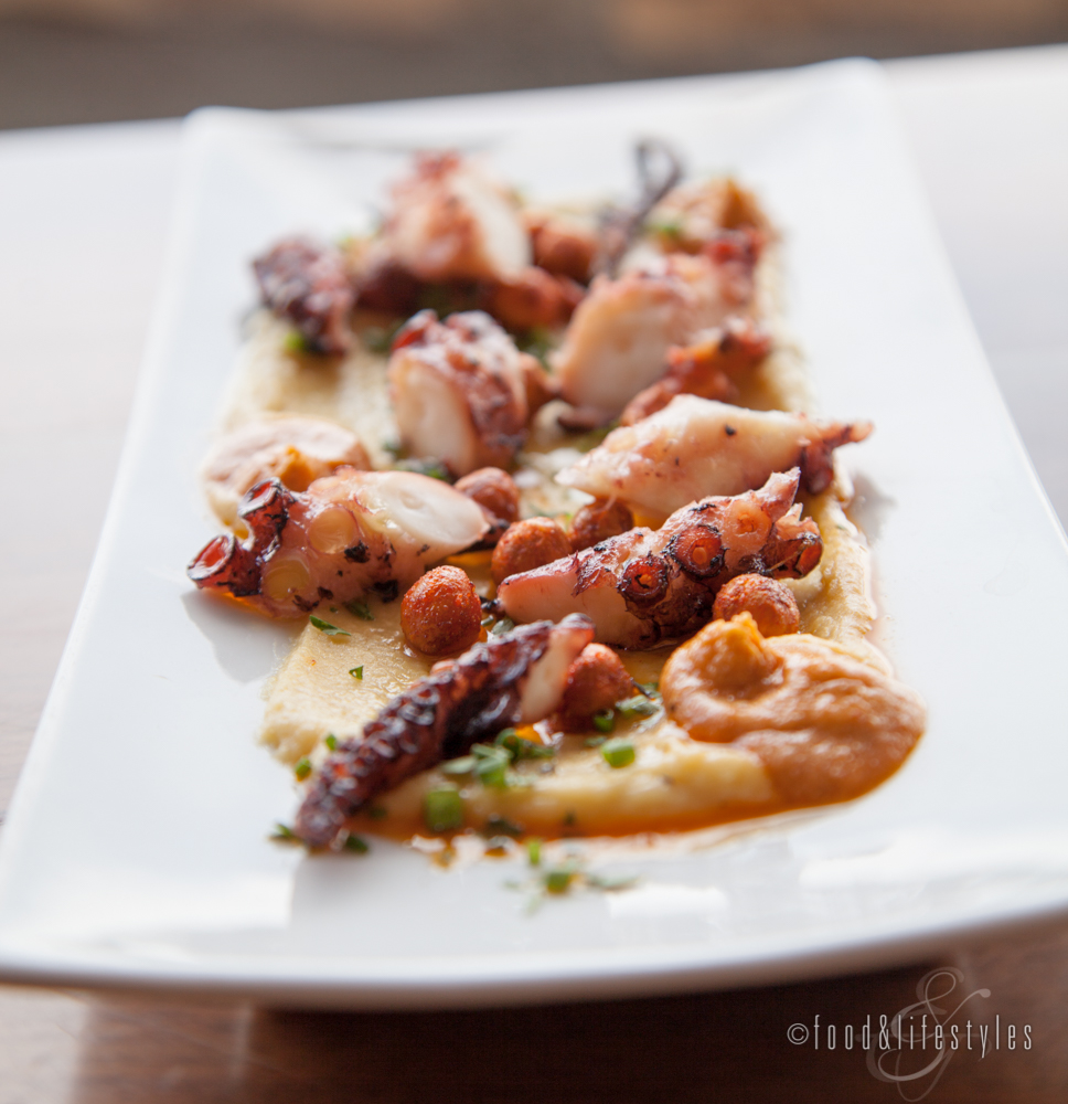 Octopus with garbanzo bean puree