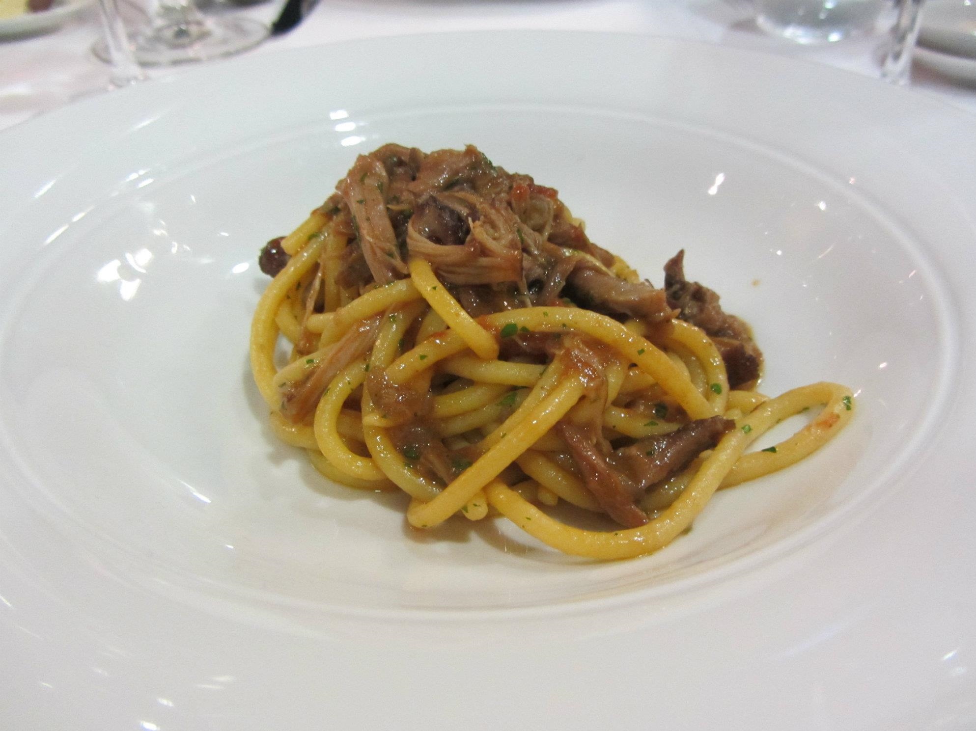 Bigoli with red wine duck ragu