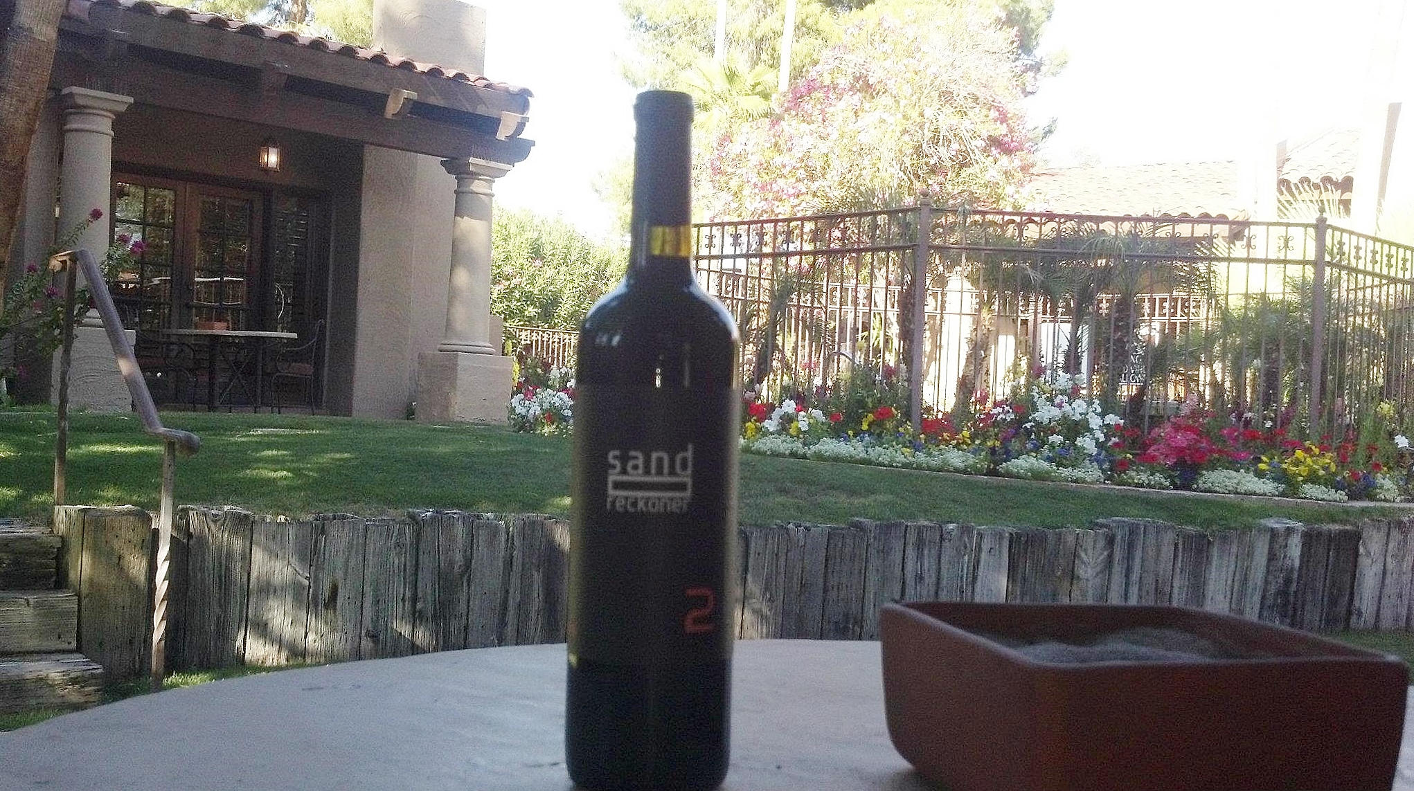 Arizona wine on our patio