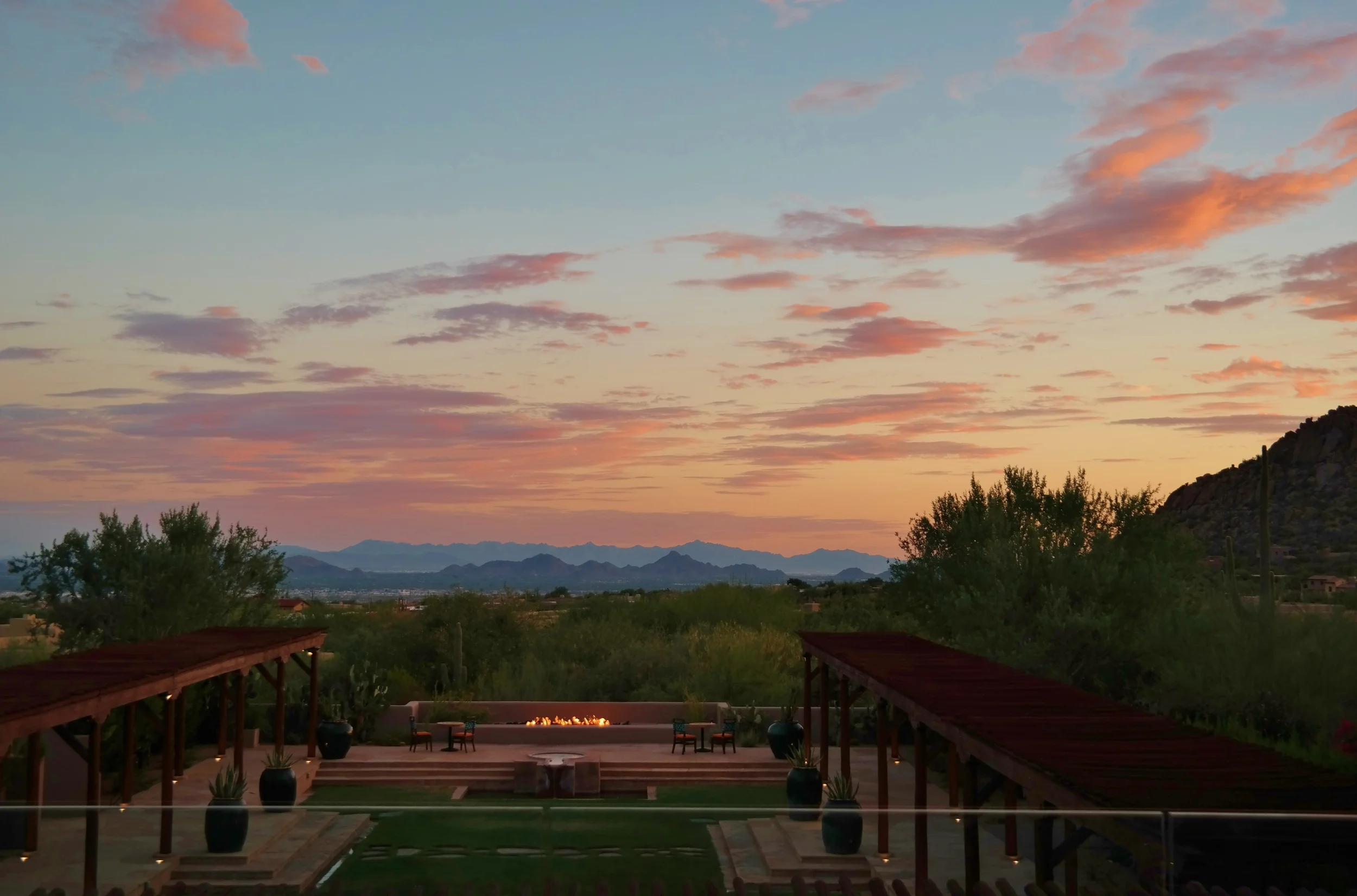 Sunset view from the terrace at Onyx