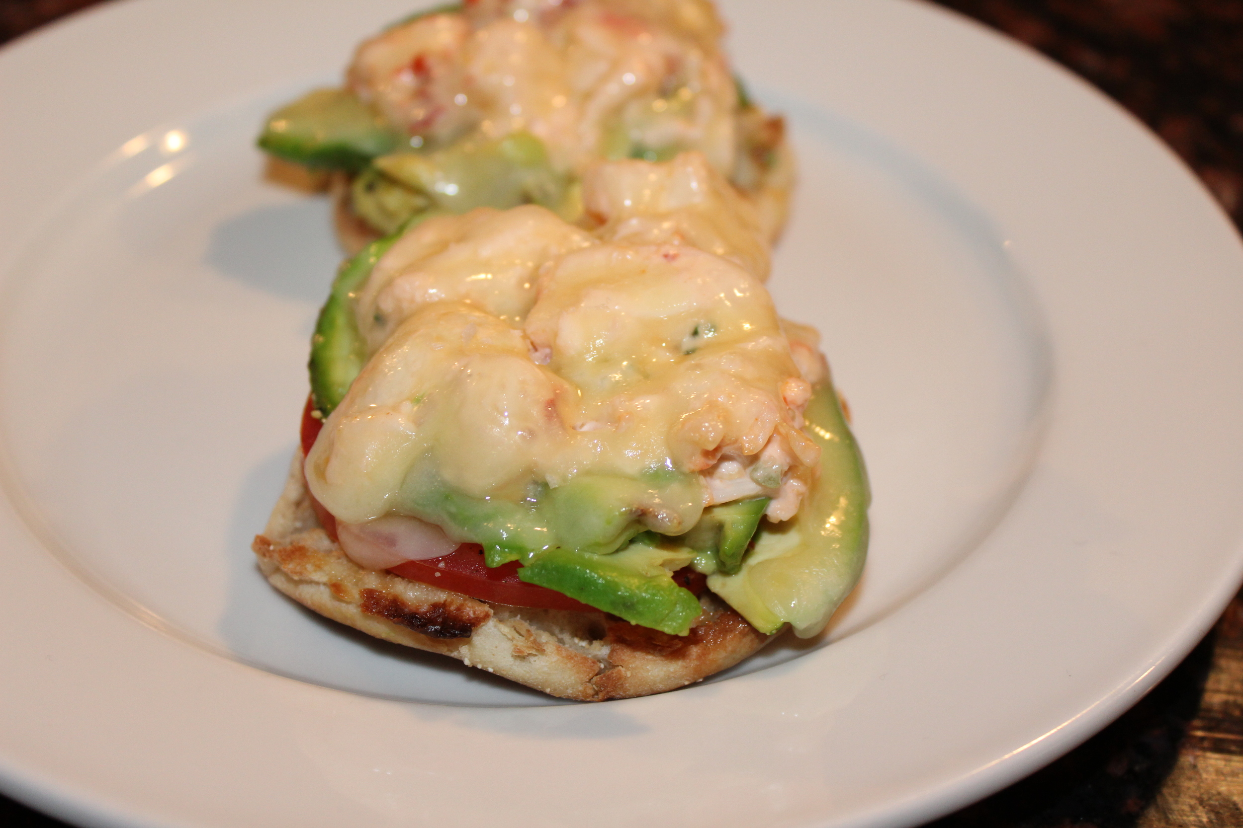 Lobster melts with avocado and tomato