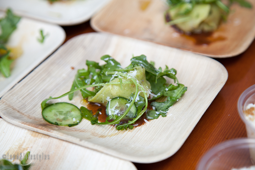 Lamb and mint tortelloni with cucumber salad from The Parlor