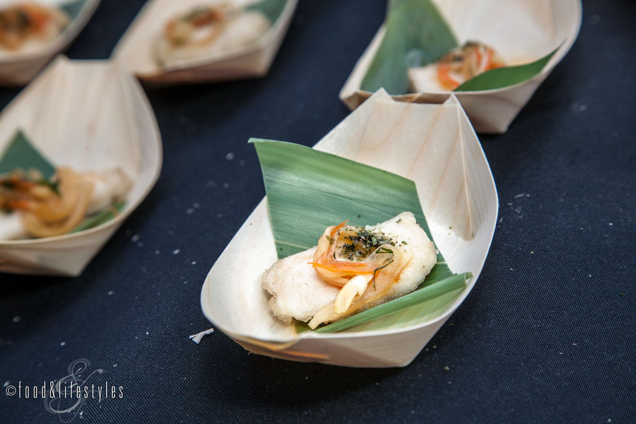 Hana's Walu Nanbanzuke - Hawaiian butterfish, soy-vinegar dressing, pickled negi, aonori