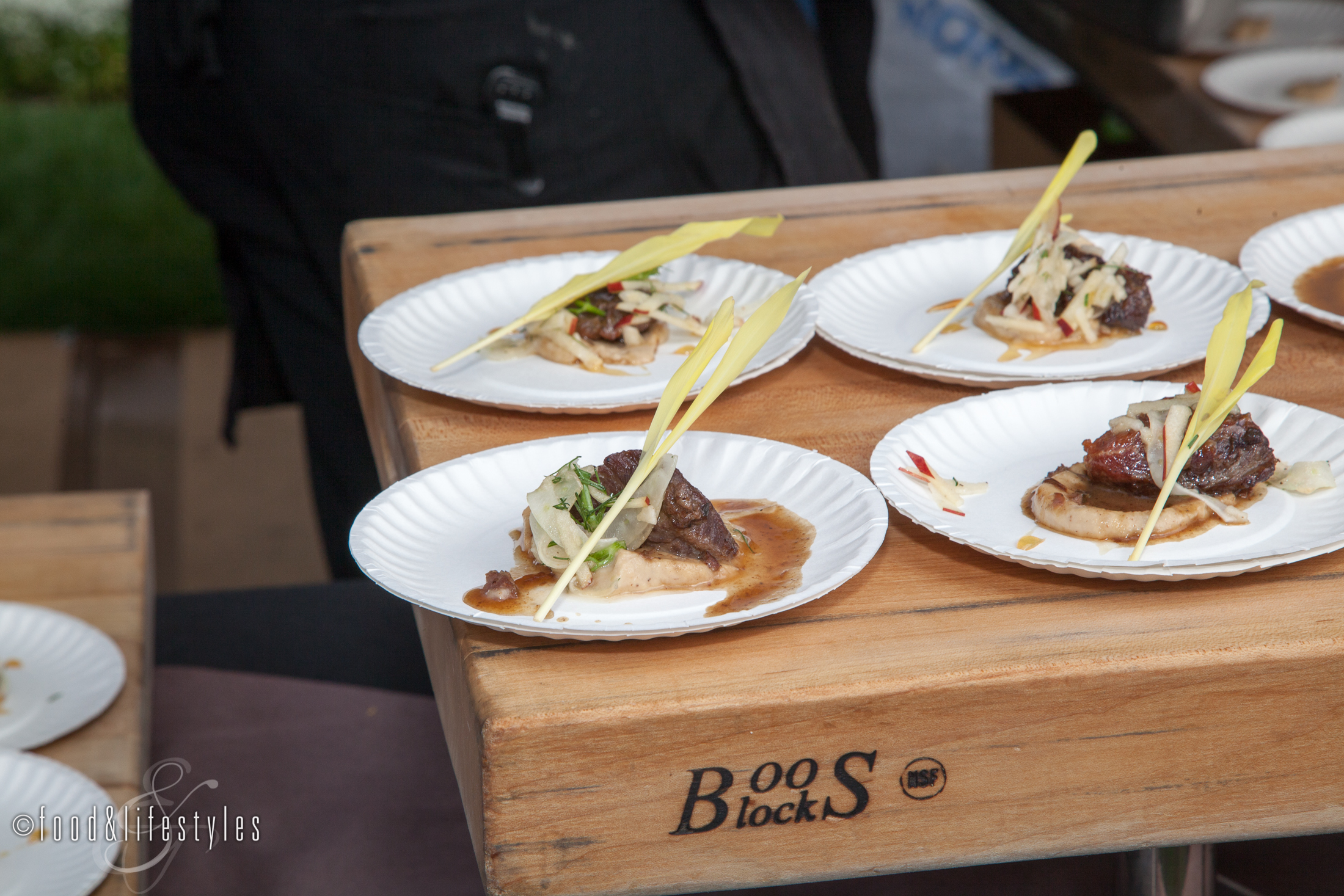 Province's braised pork cheeks, cauliflower puree, fennel-apple slaw