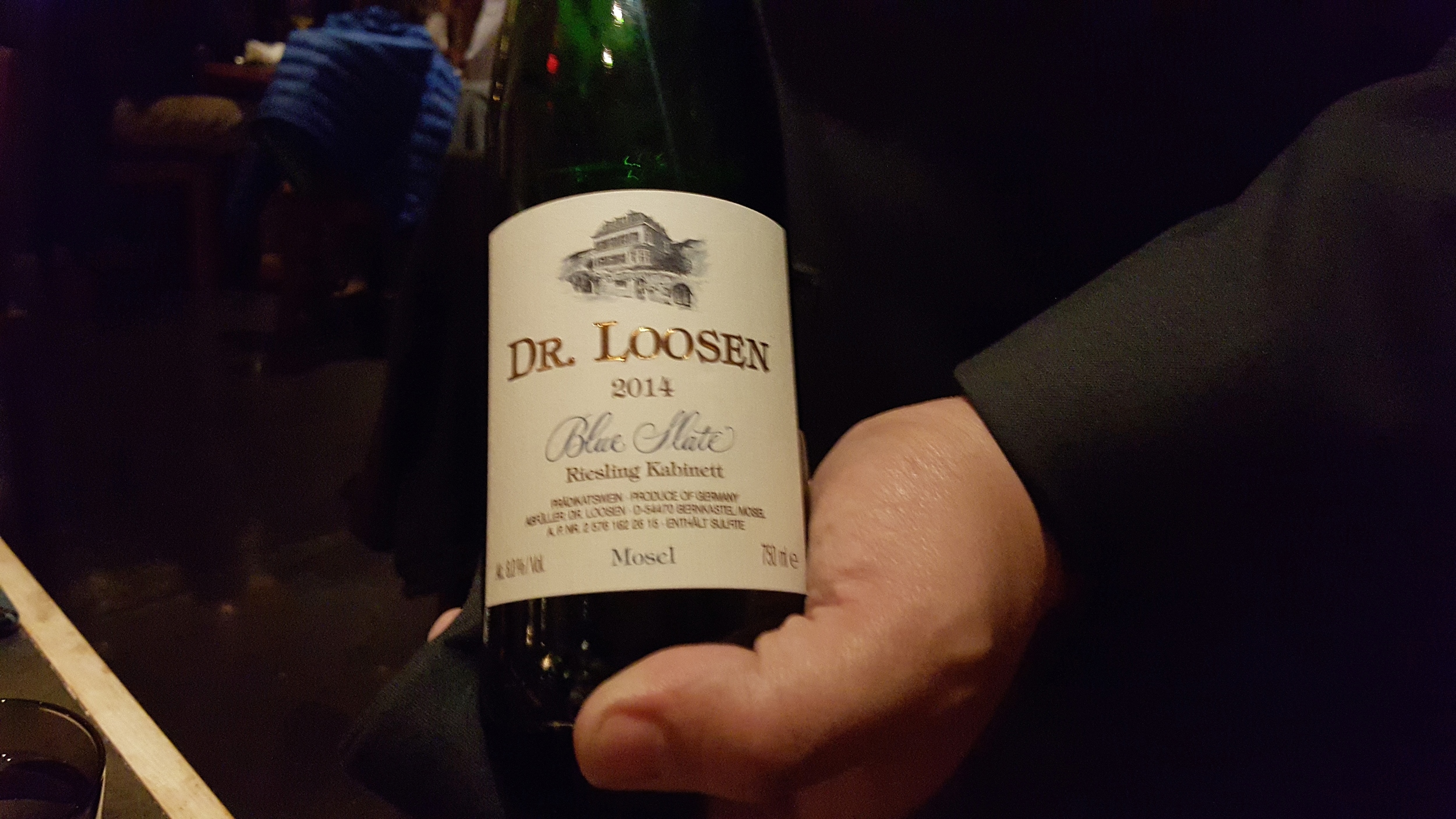 Dr. Loosen Blue Slate Estate Kabinett paired with smoked scallops
