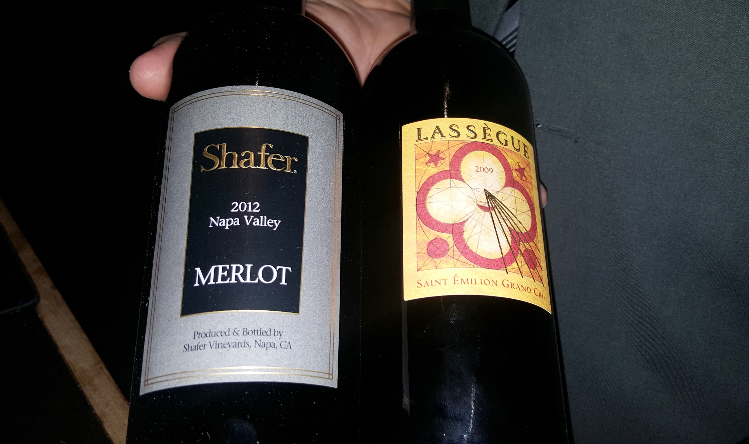 For our steak course: Shafer Merlot and Lassègue Saint-Émilion Grand Cru