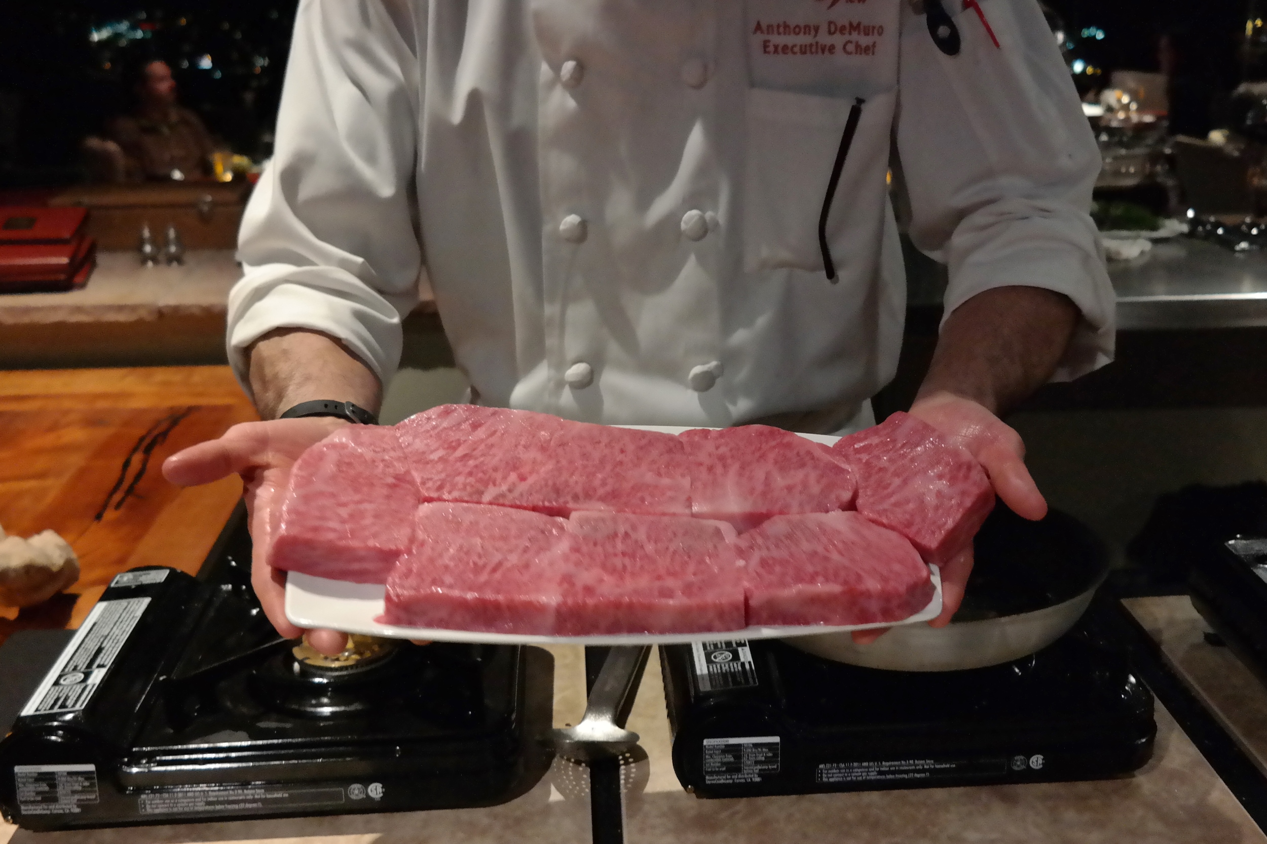 Beautifully marbled Kobe beef