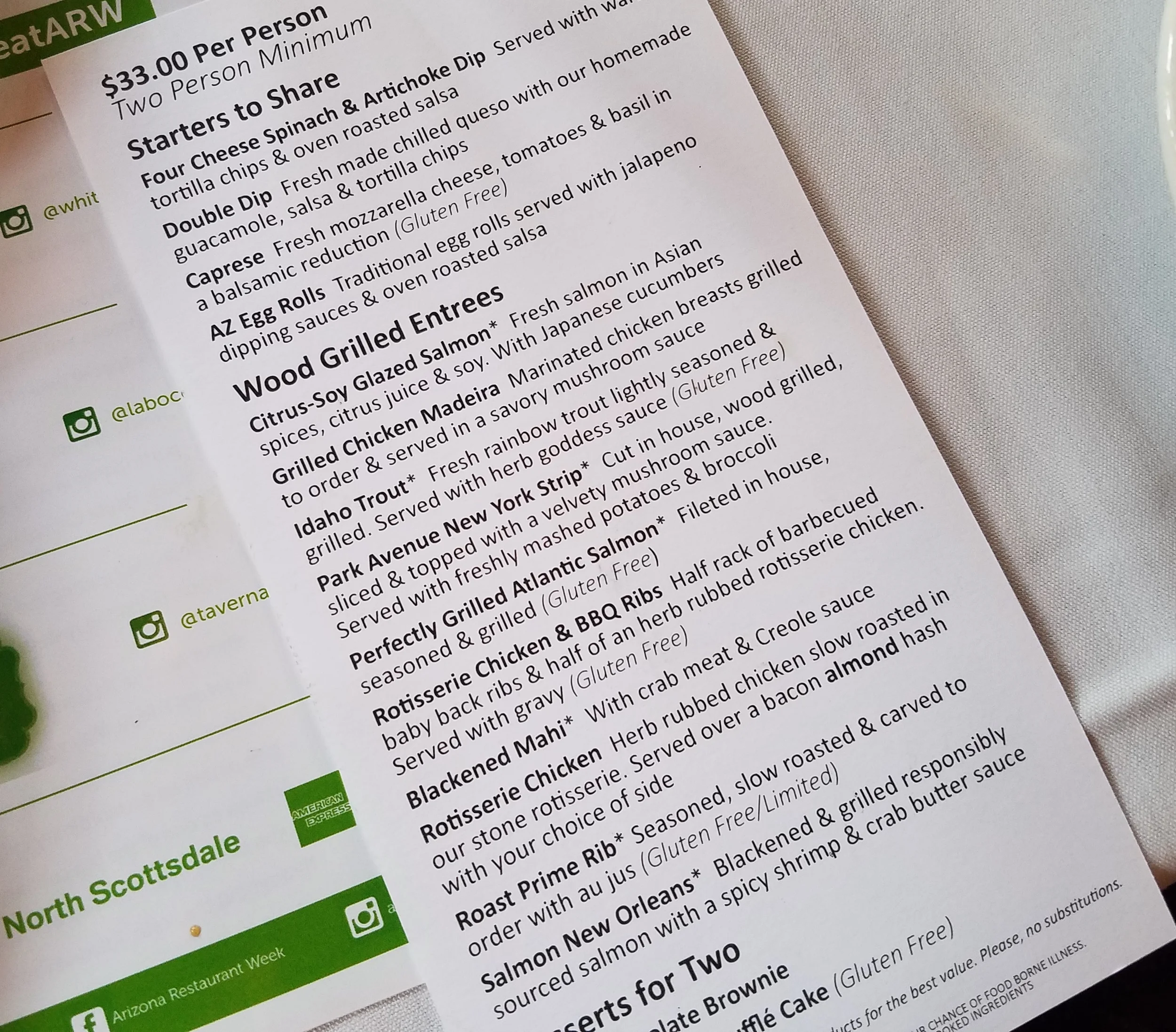 White Chocolate Grill — Dining Out — Write On Rubee