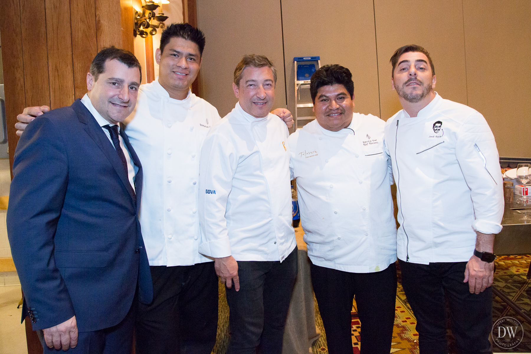 Sommelier Josep Roca, Four Seasons Chef Emmanuel Calderon, Executive Chef Joan Roca, Four Seasons Executive Chef Mel Mecinas, and Pastry Chef Jordi Roca.