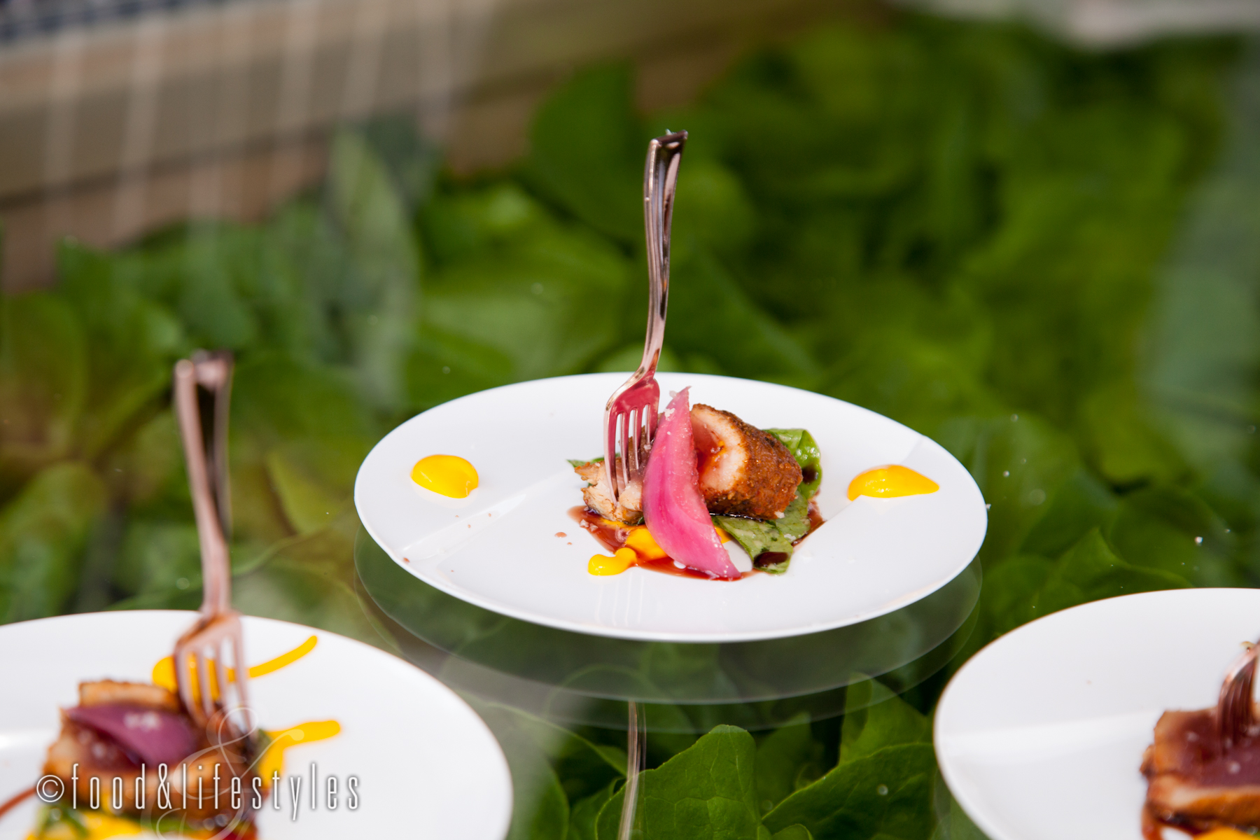 Flying V (Tucson) :Chile seared ahi with pomegranate reduction and carrot chipotle puree
