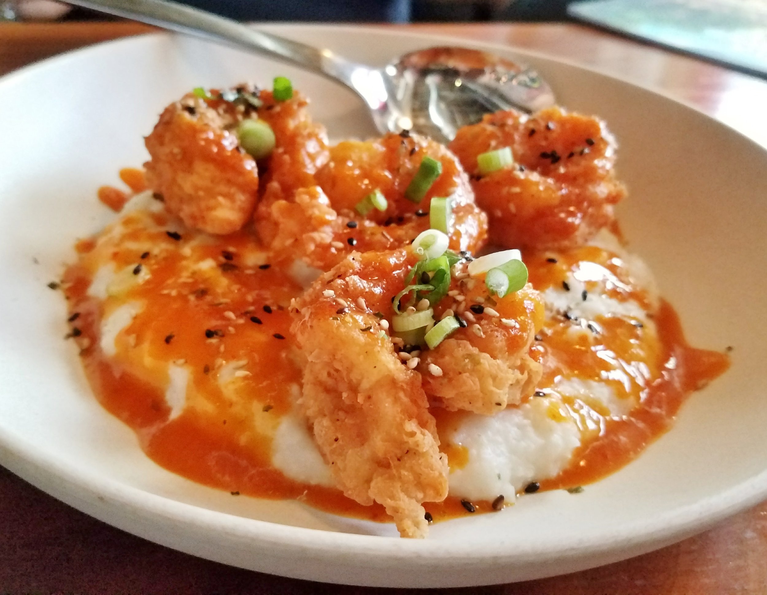 Buffalo shrimp and grits