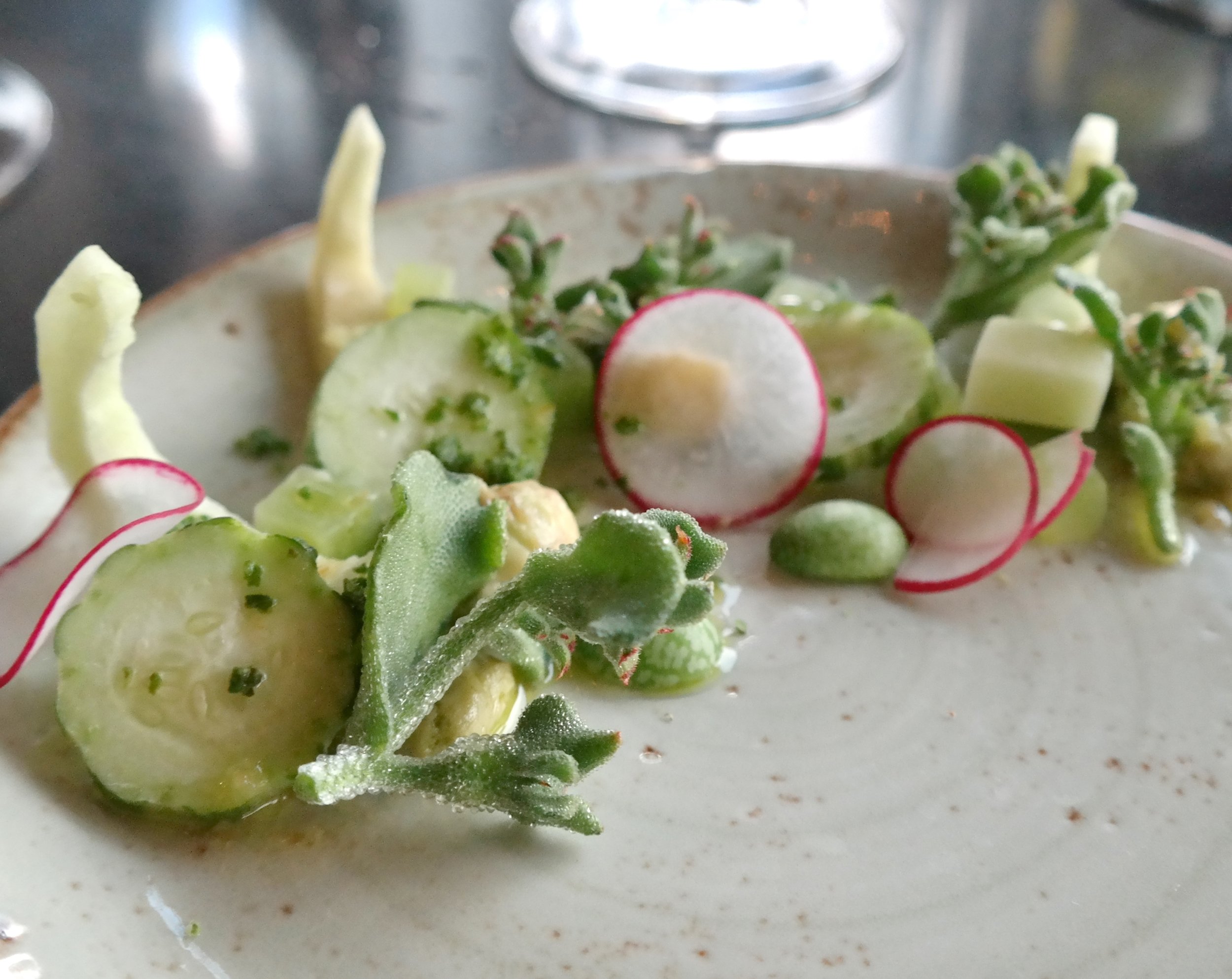 Chef Wangler:  Kendall-Jackson Estate Salad with Cucumber, Ice Lettuce, Celtuce, and Cucamelons