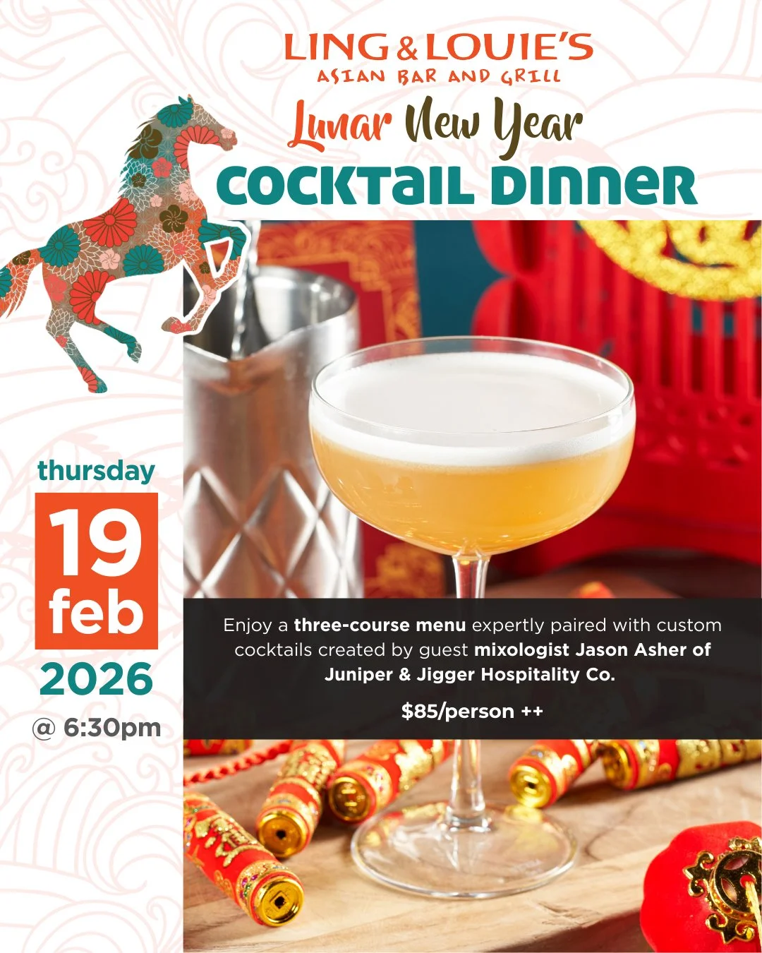 Ling and Louie's Cocktail Dinner with Jason Asher 