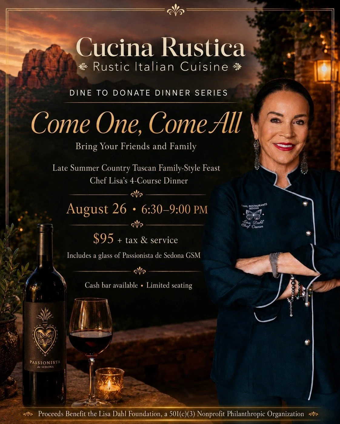 SEDONA: Dine to Donate Dinner with Lisa Dahl