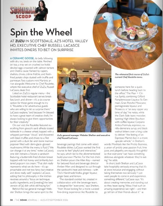 SOMM Journal: Chef Roulette at Zuzu at Hotel Valley Ho