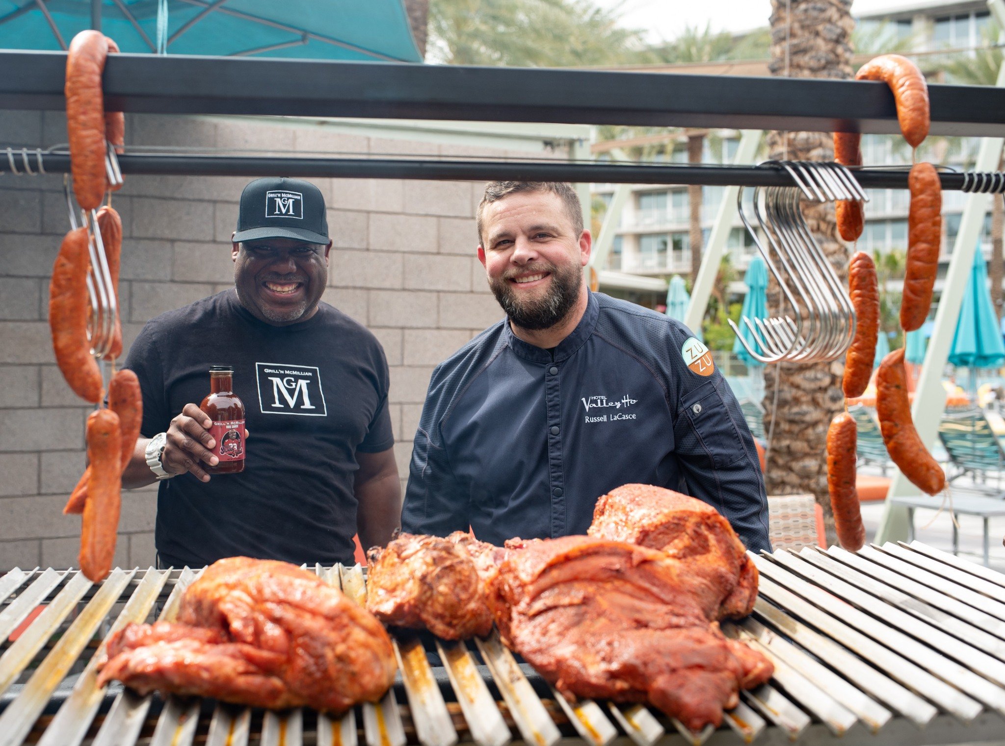 Mark McMillian and Russell LaCasce grill at Hotel Valley Ho