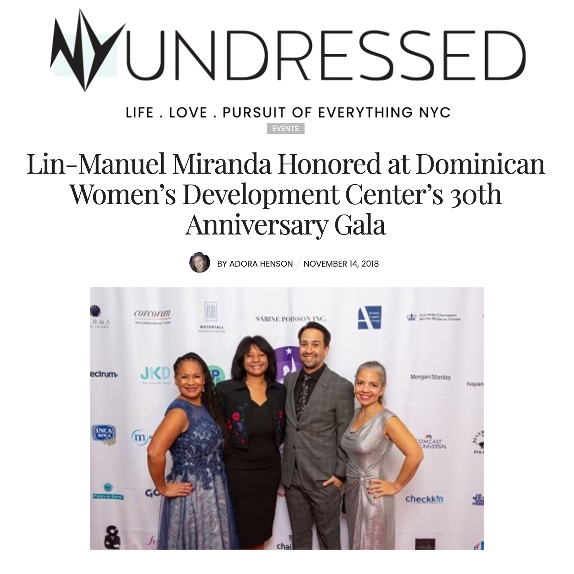 Lin-Manuel Miranda Honored at Dominican Women’s Development Center’s 30th Anniversary Gala