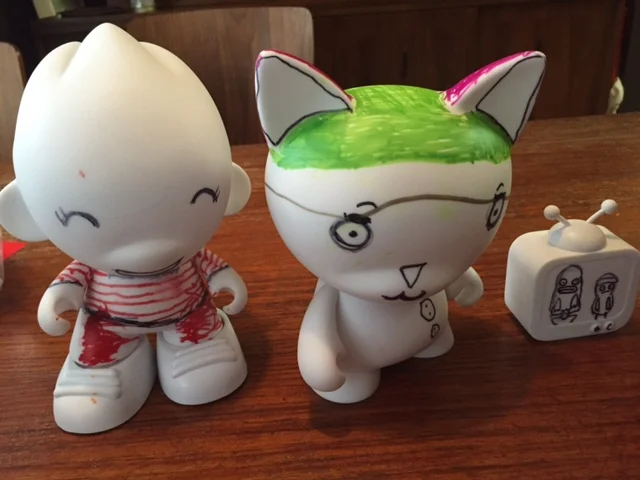 Work in progress. I drew Pickle and Peanut on the TV that came with Zephyr's for him.