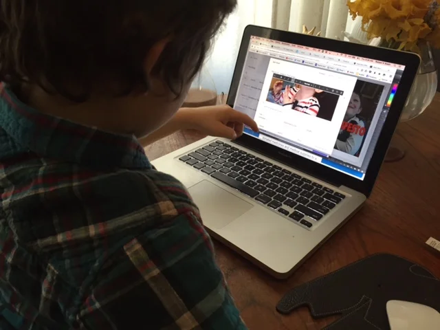 Zephyr with his very "hunt and peck" typing style.