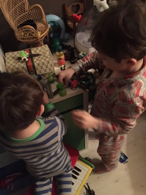 They were playing Plants vs. Zombies, and a bunch of stuff was exploding.